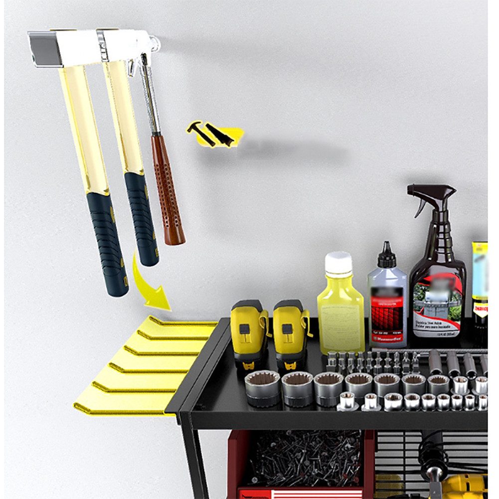 GarveeMore Wandhalterung Werkzeug 4 Ebenen,Werkstatteinrichtung Werkzeughalter, (Werkstatt Werkzeugregal für Garage,Werkstatt,60x24.5x41.5cm) – Bild 3 von 5