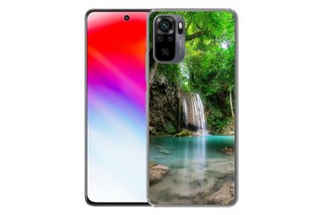 MuchoWow Handyhülle Dschungel - Wasserfall - Pflanzen - Wasser - Natur, Phone Case, Handyhülle Xiaomi Redmi Note 10, Silikon, Schutzhülle