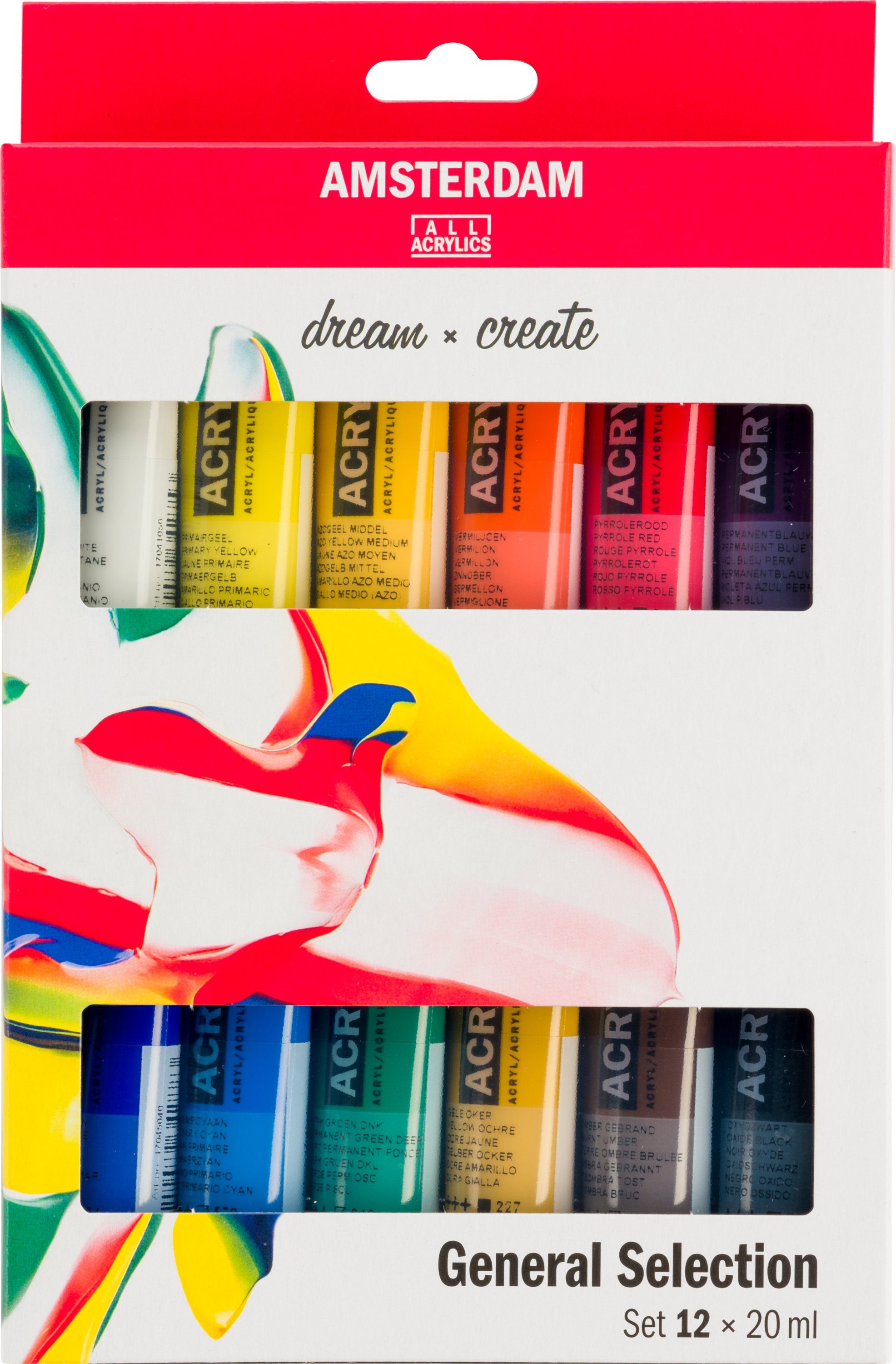 AMSTERDAM  Bastelfarbe Acrylfarben-Set General Selection, 12 x 20 ml