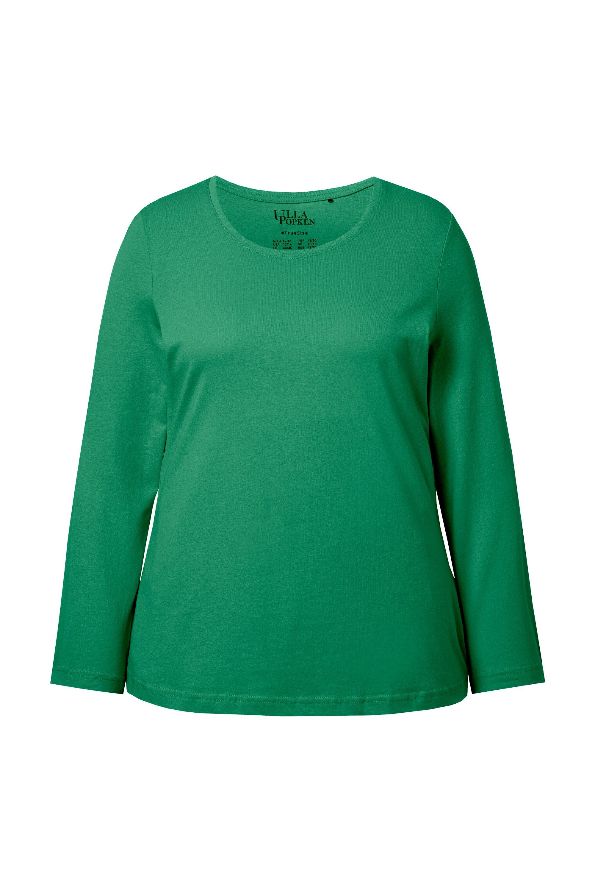 Ulla Popken T-Shirt Shirt Slim Rundhalsausschnitt Langarm günstig online kaufen
