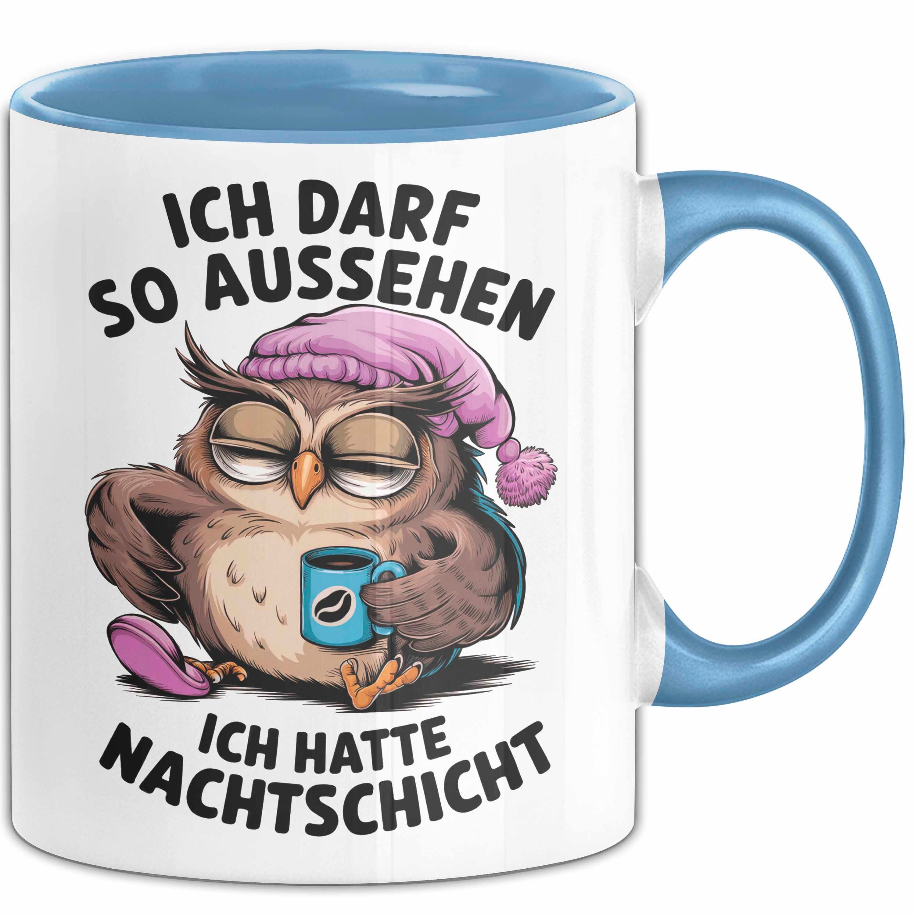 Trendation Tasse Sarkastische Eule Tier Kaffee Tasse Geschenk Lustige Geschenkidee Sp