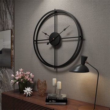 ELEKIN Wanduhr 40cm Moderne Wohnzimmer-Eisen-Wanduhr, kreative stille Wanduhr