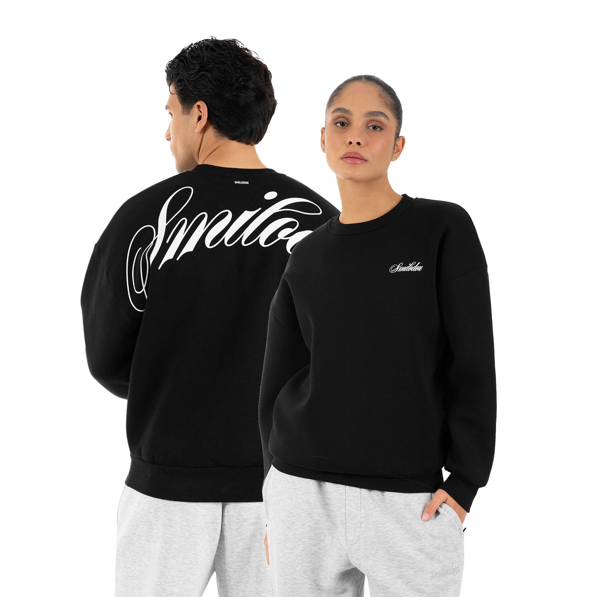 Smilodox Sweatshirt Feyd, Pullover Unisex Oversize Sweater mit Backprint & Logo weiches Material, Rippbündchen, Rundhals, Streetwear