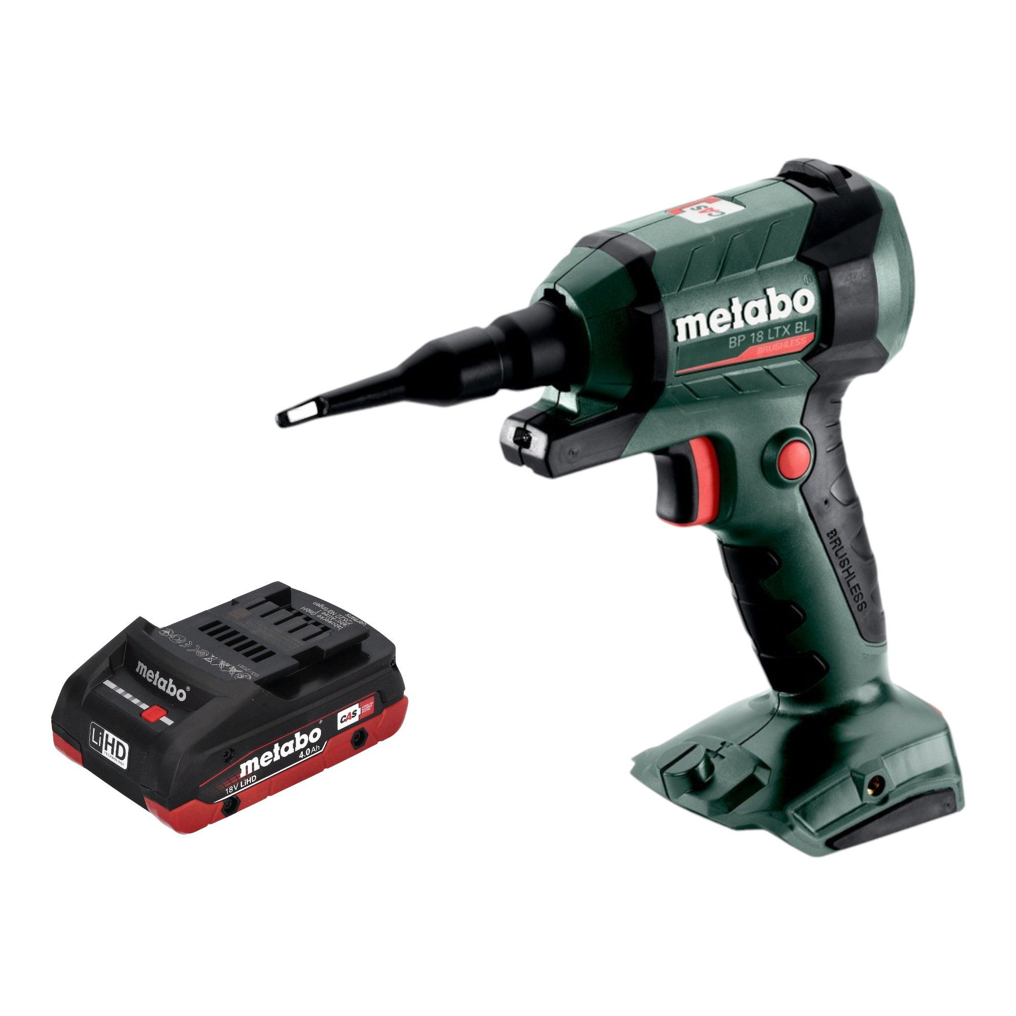 metabo Akku-Laubbläser BP 18 LTX BL Akku Blaspistole 18 V Brushless + 1x LiHD Akku 4,0 Ah