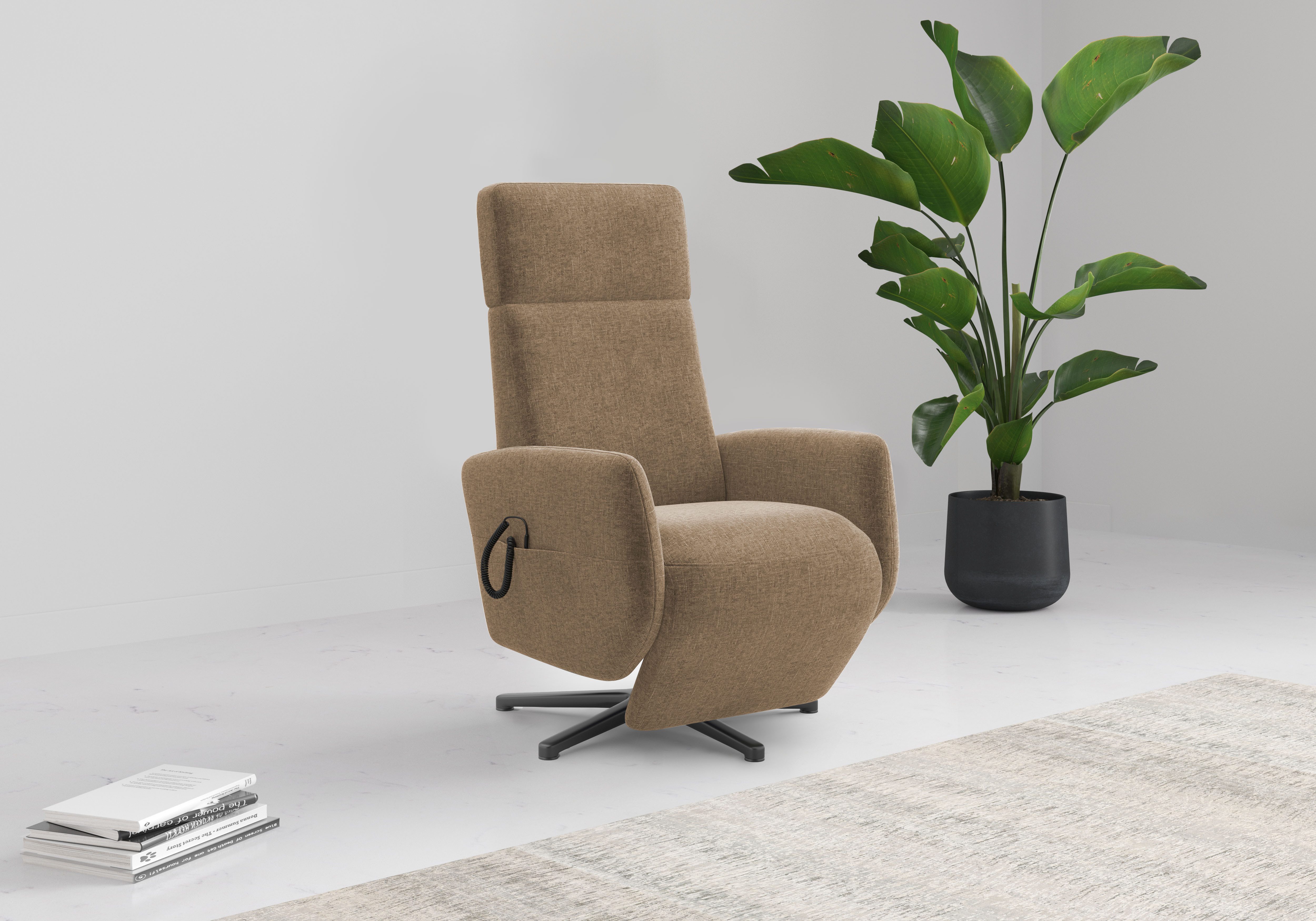 OTTO home TV-Sessel Rochelle, inkl. Kopfteilverstellung & 360° Drehfunktion (1-St), wahlweise mit 2 Motoren, Akku & Aufstehhilfe