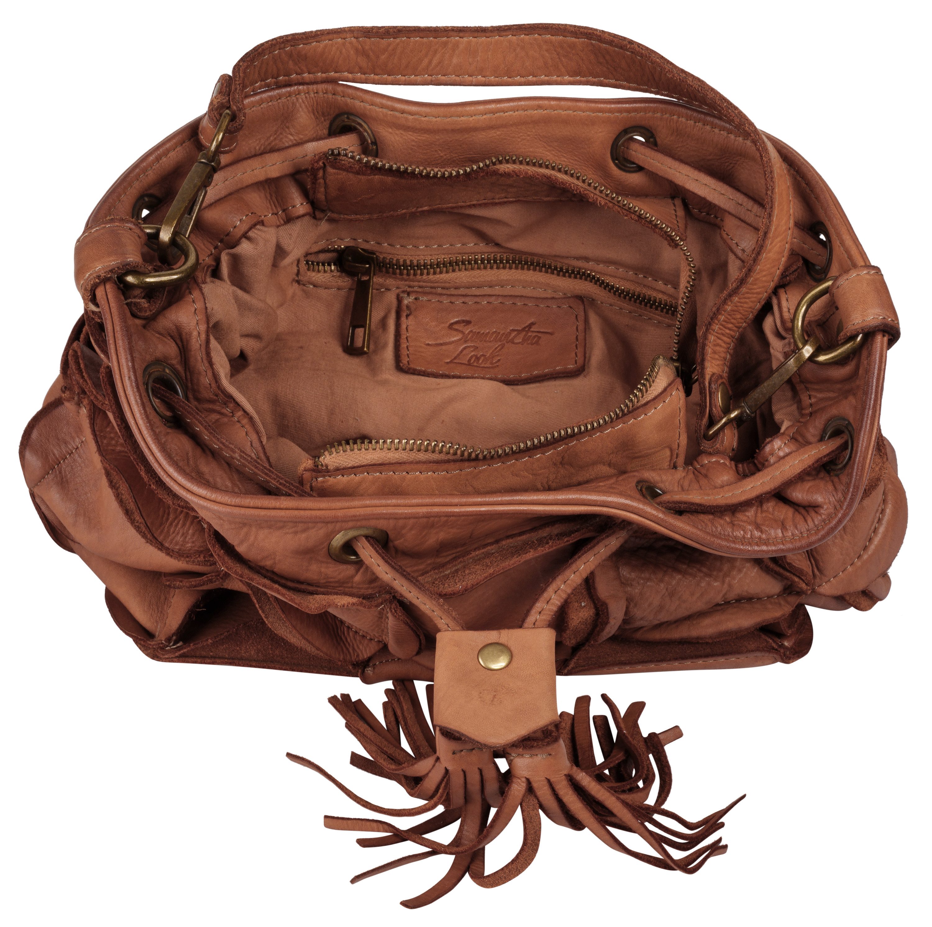 Samantha Look Henkeltasche, echt Leder, Made in Italy
