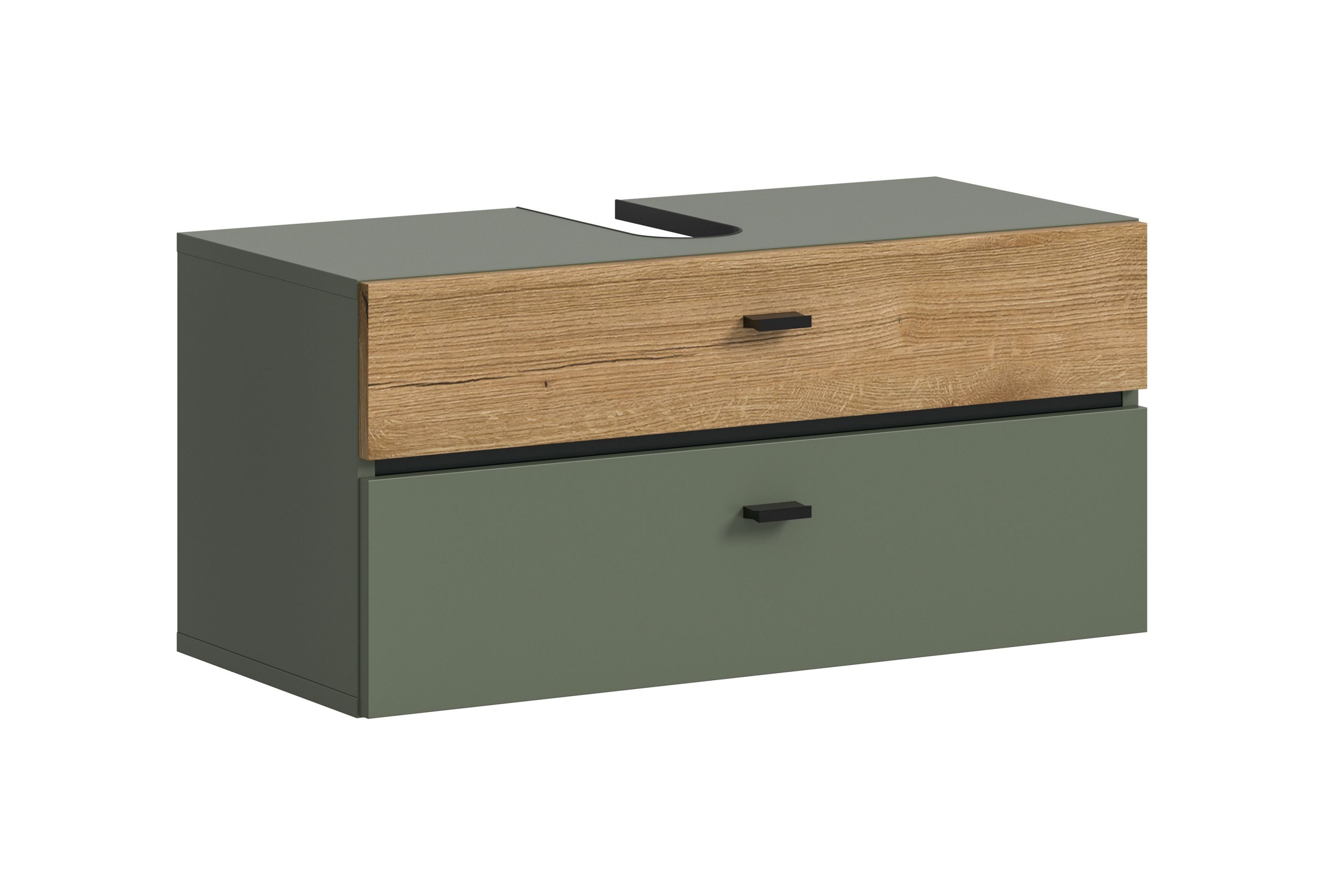 xonox.home Waschbeckenunterschrank Aqua in Sage Green Nachbildung B/H/T: 75x35x35 cm