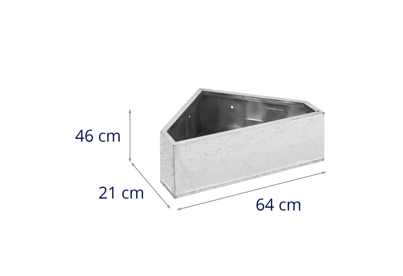 Thumbnail - Wiesenfield Futterspender Futtertrog Schweinetrog Futterbox 30 l 64 x 46 x 21 cm feuerverzinkter