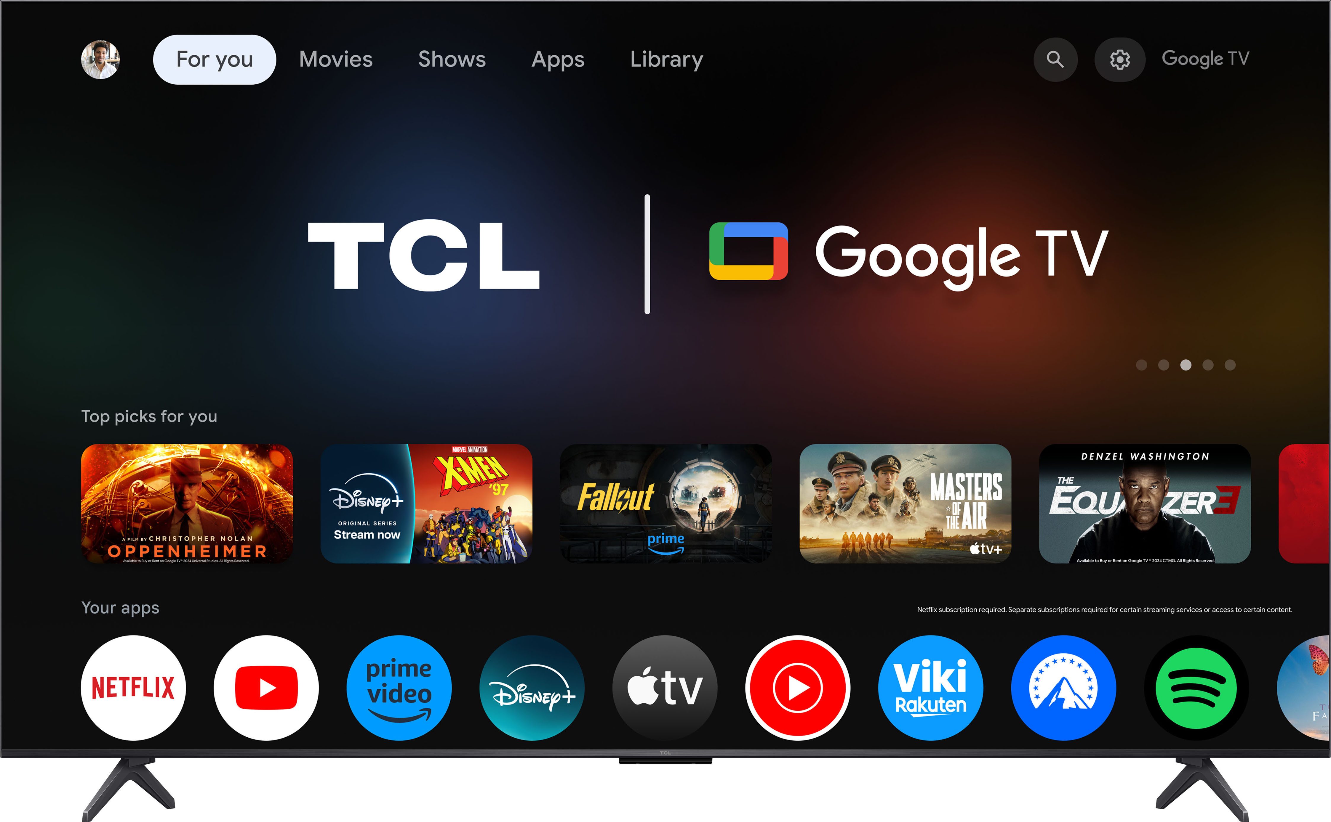 TCL 65Q6CX1 Mini-LED-Fernseher (164 cm/65 Zoll, 4K Ultra HD, Smart-TV, Google TV, 4K Multi-HDR Dolby Vision, 144Hz, ONKYO Dolby Atmos, Apple Airplay 2)