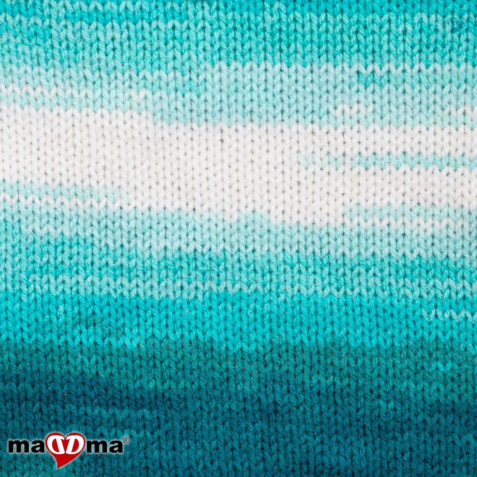 Thumbnail - Alize 500g Strickgarn ALIZE BURCUM Batik Wolle Winter Handstrickgarn Effektgarn, 1050 m, 1892 weiß-türkis-petrol
