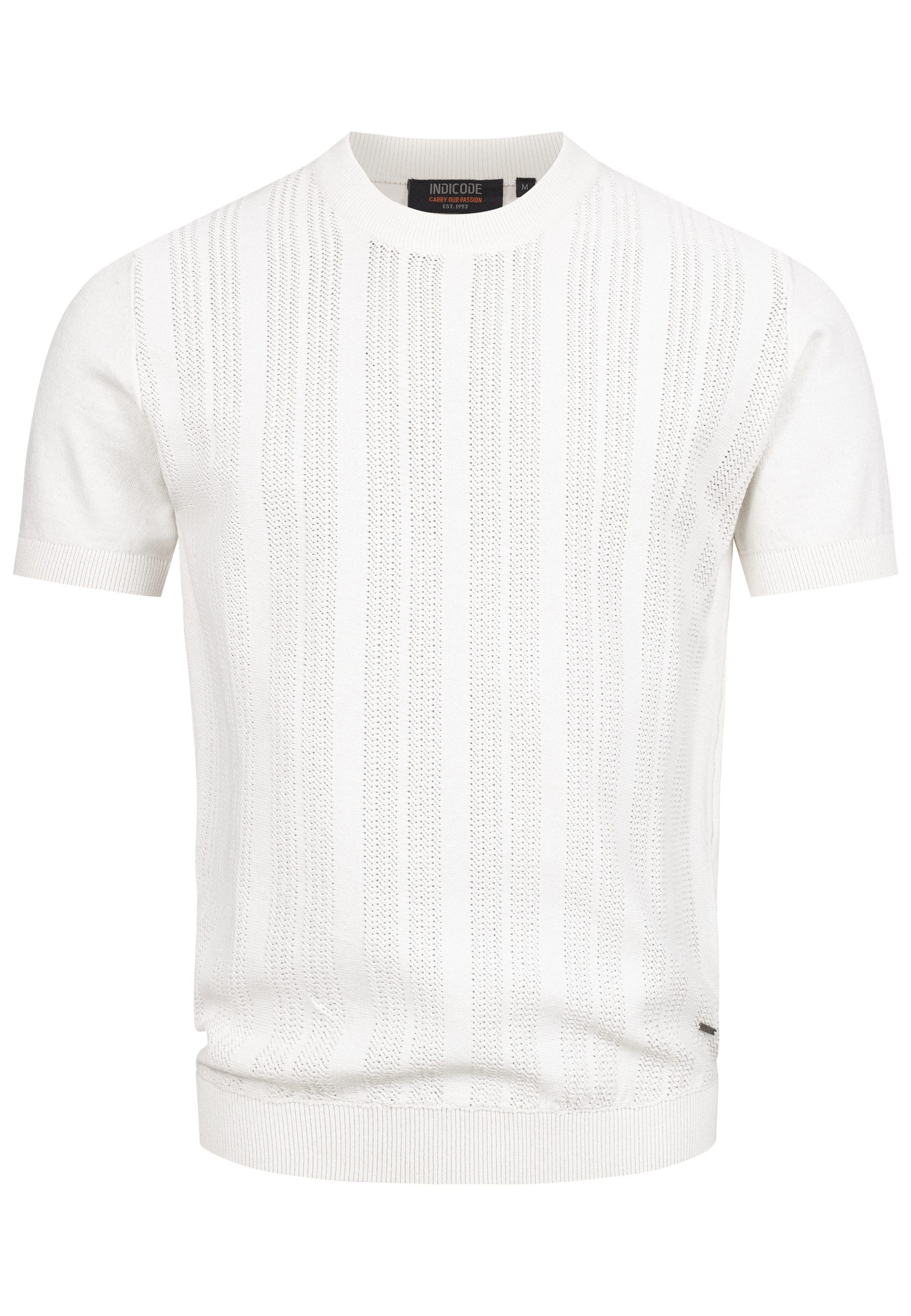 Indicode T-Shirt Herren INVarson Shirt Tee Herrenshirt mit vertikalem Stric günstig online kaufen