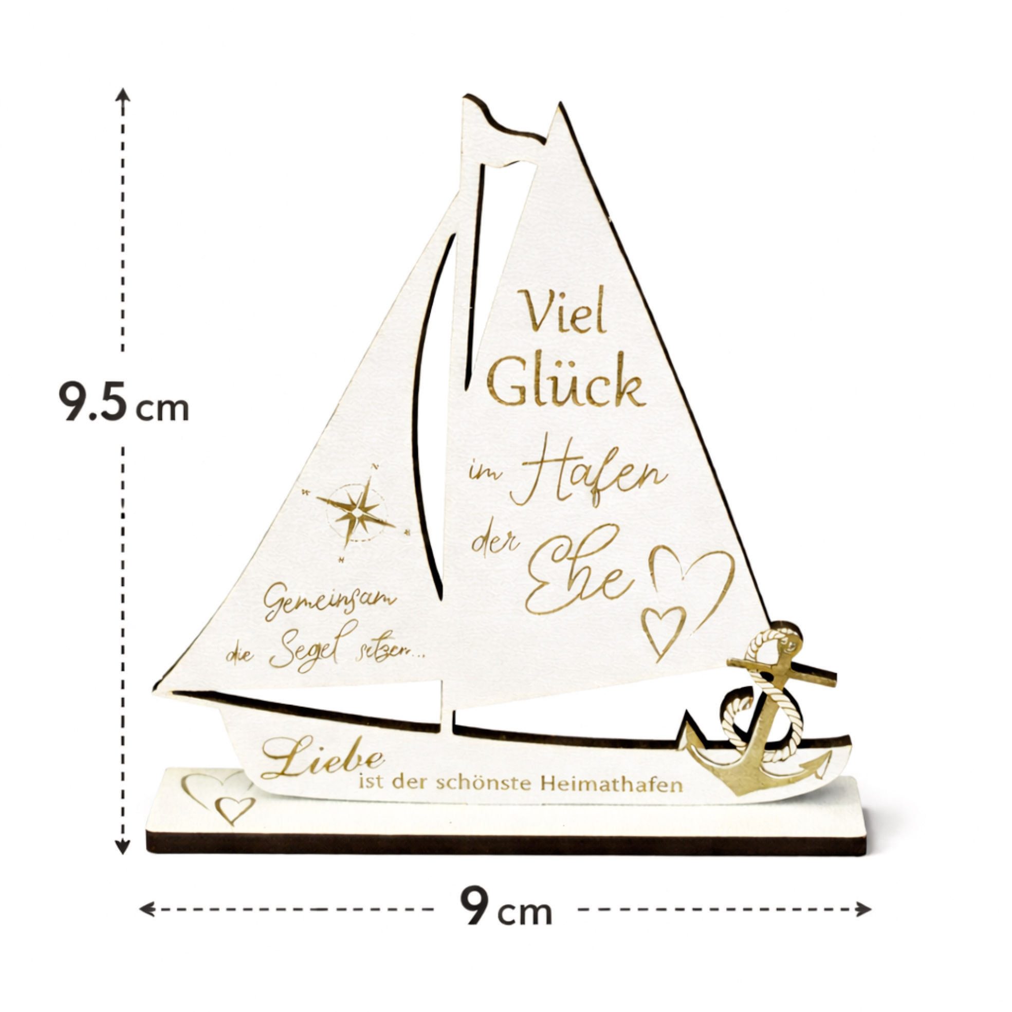 Dekolando Hochzeitskarte Geldgeschenk Hochzeit Segelboot Mini Hochzeitsgeschenk 9 x 9,5 cm