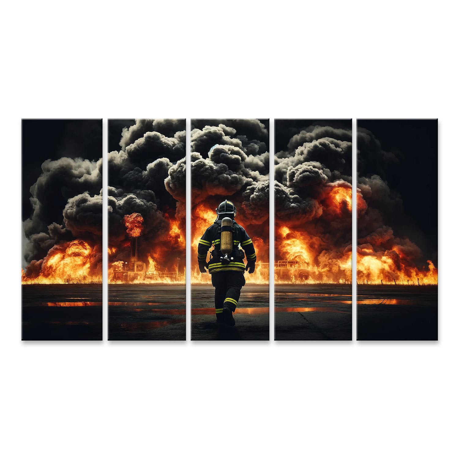 islandburner Wandbild Feuerwehrmann Leinwandbild in XXL-Qualität günstig online kaufen