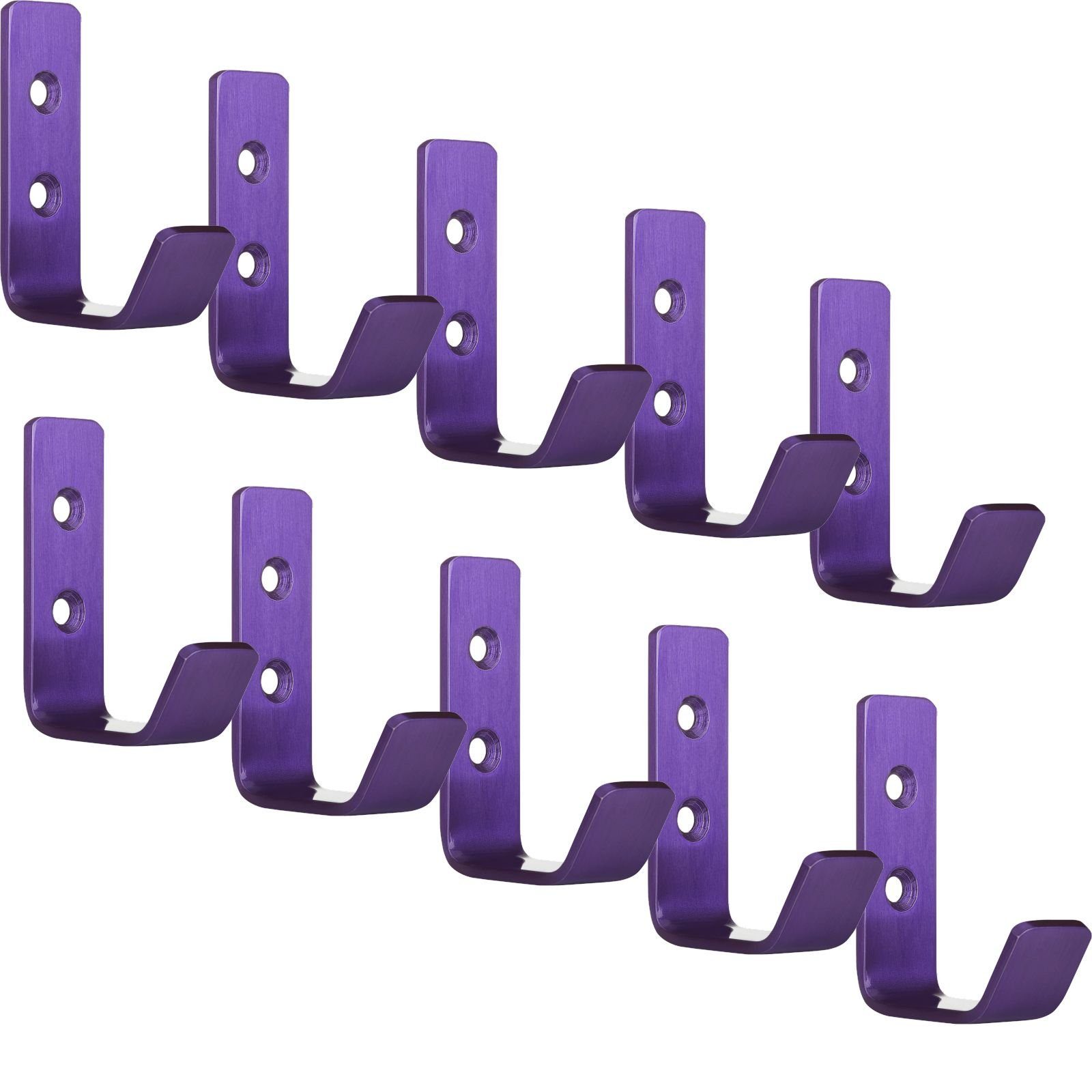 SO-TECH® Kleiderhaken Wandhaken, aus Edelstahl, 60 x 20 x 45 mm, (10-St), kleiner Jackenhaken mit abgerundeten Kanten lila