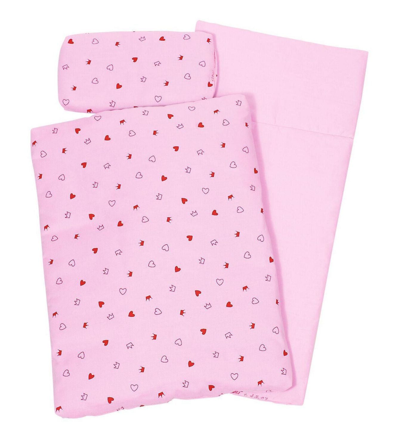 goki Puppen Bettwäsche Puppenbettzeug Herz/Krone, (Set)