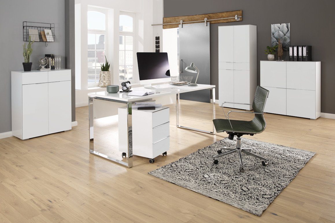 Maja Möbel Büromöbel-Set »MAJA YES«, (Set 1), in weiß matt / Weißglas