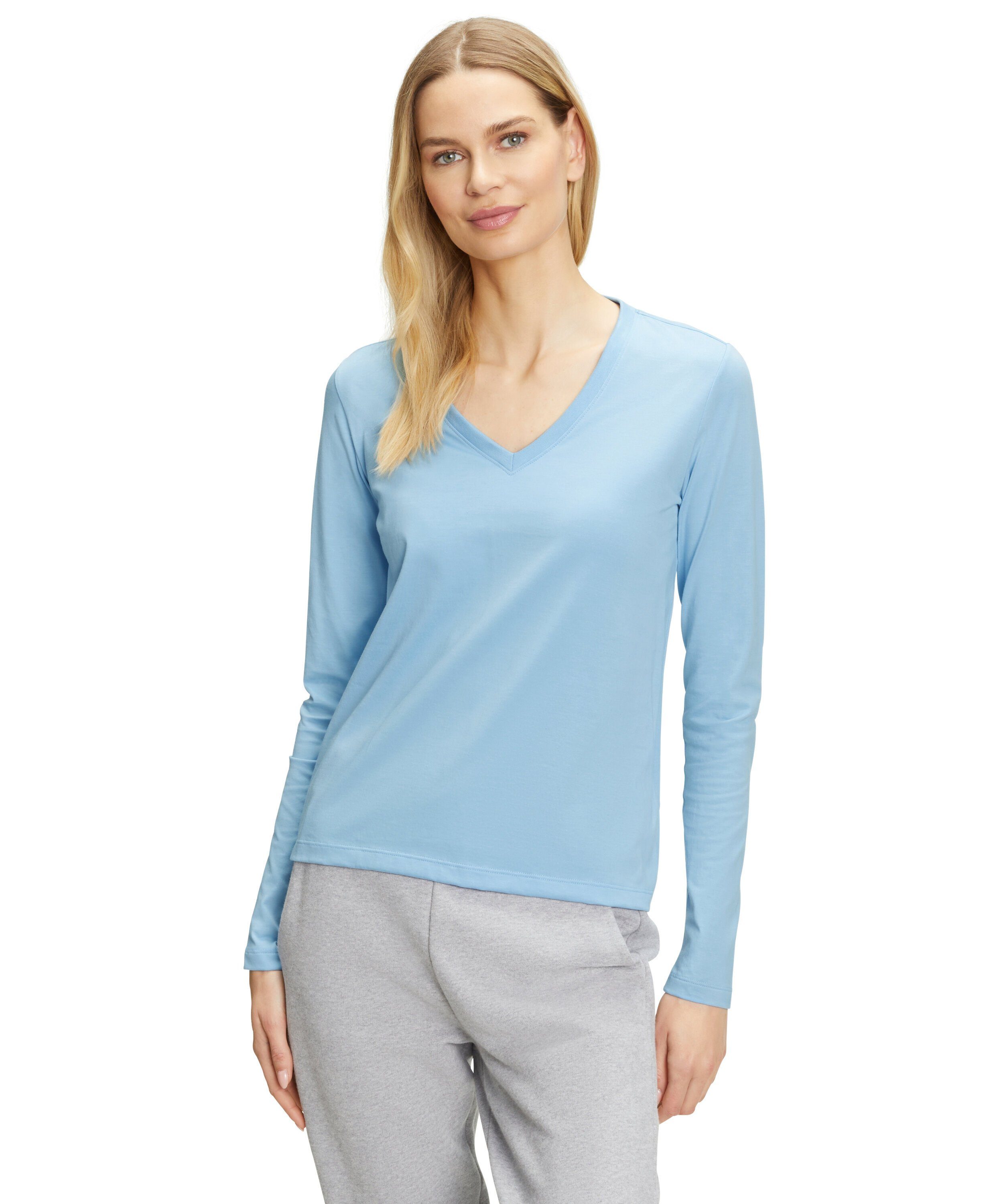 FALKE T-Shirt (1-tlg) aus reiner Baumwolle sky blue (6807)