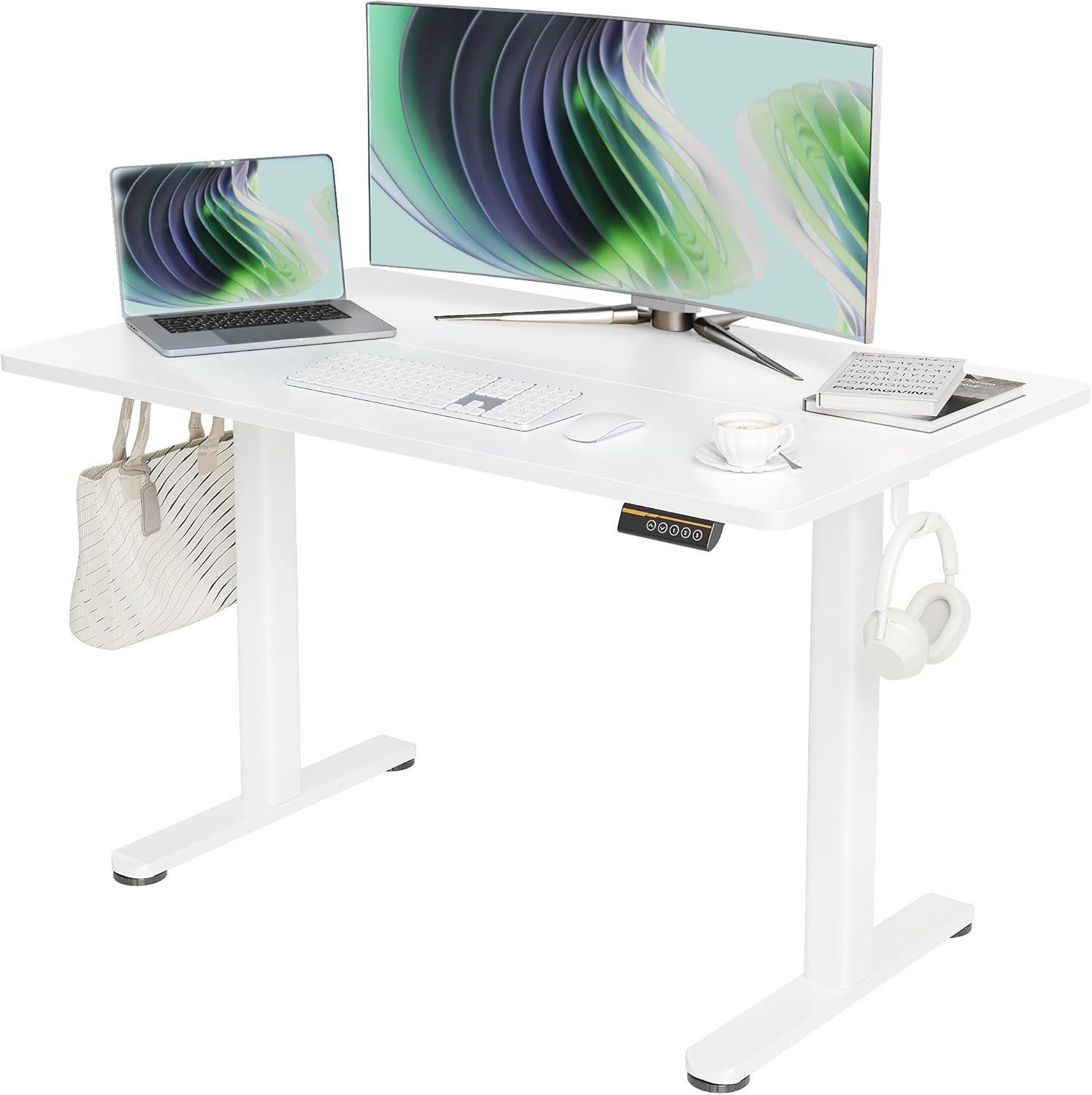 Claiks Schreibtisch Höhenverstellbar elektrischer Schreibtisch (1-St), 120x60 cm, weiß