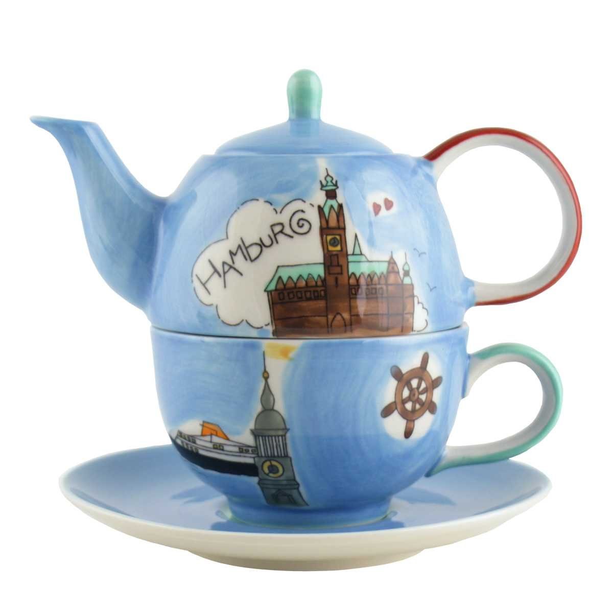 Mila Teekanne Mila Keramik Tee-Set Tea for One Hamburg, 0,4 l, (Set, Tee-Set)
