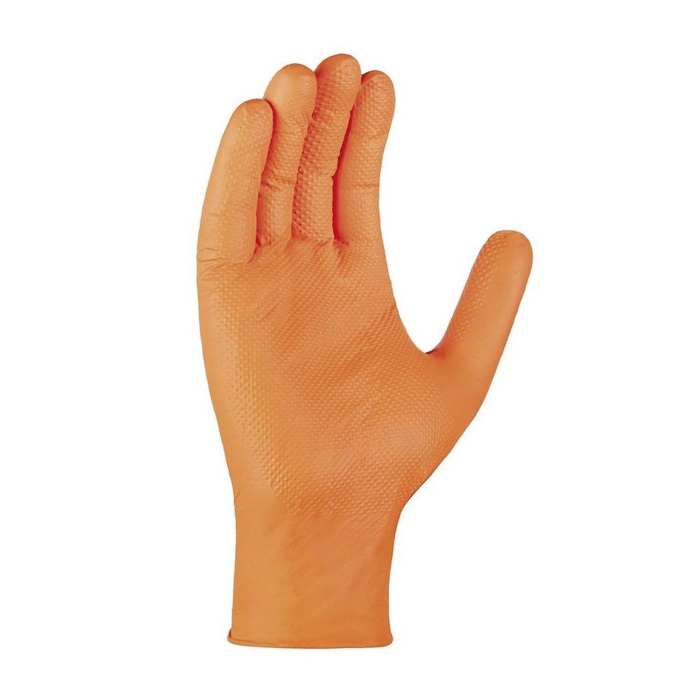 teXXor Arbeitshandschuh-Set Nitril Einweg Handschuhe Diamond Grip Orange