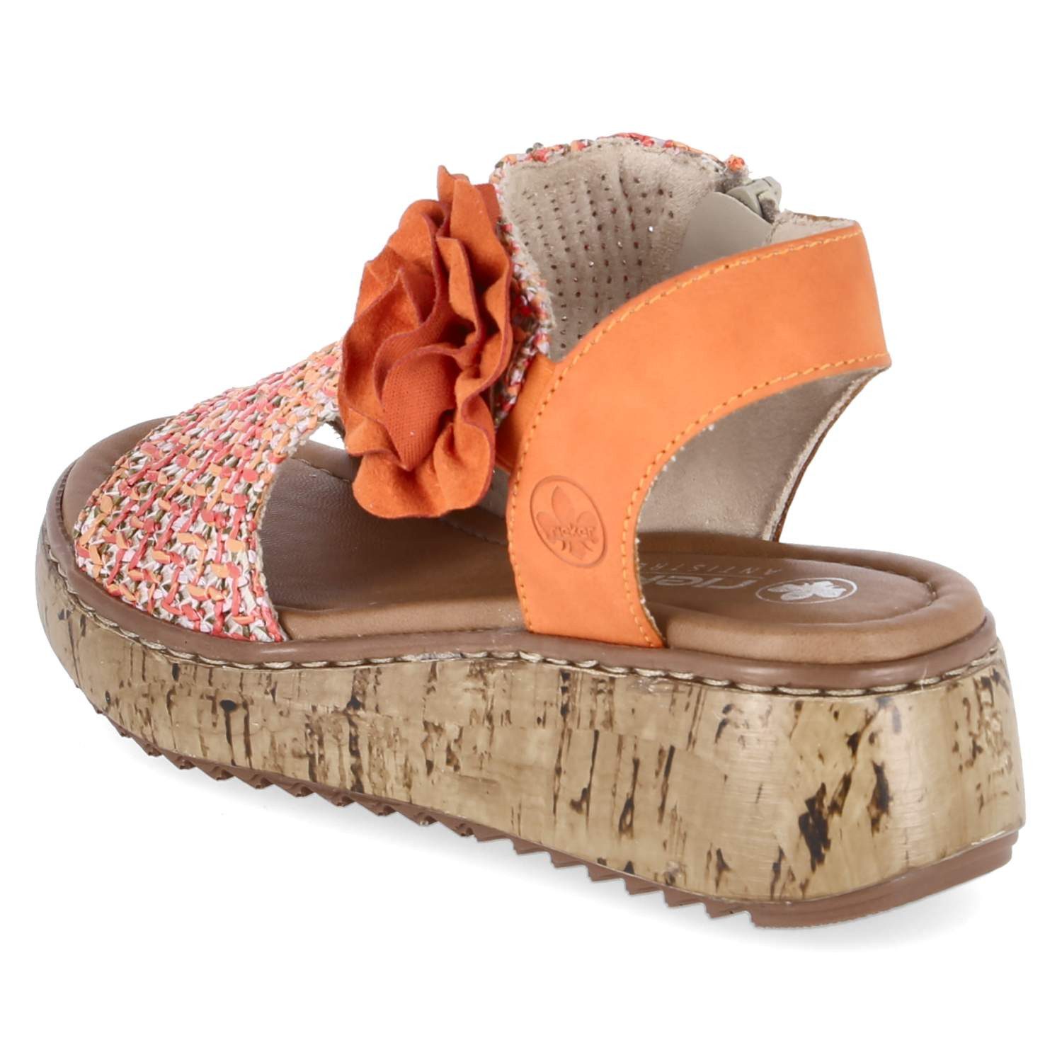 Rieker Rieker Flache Sandalen V1783-90 Damen Textil & Synthetik orange Sandalette – Bild 3 von 5
