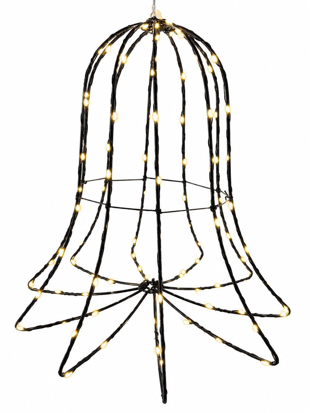 Luca Lighting LED-Lichterkette LED Glocke hängend 100 LEDs warmweiß mit Timer, 29 x 29 cm