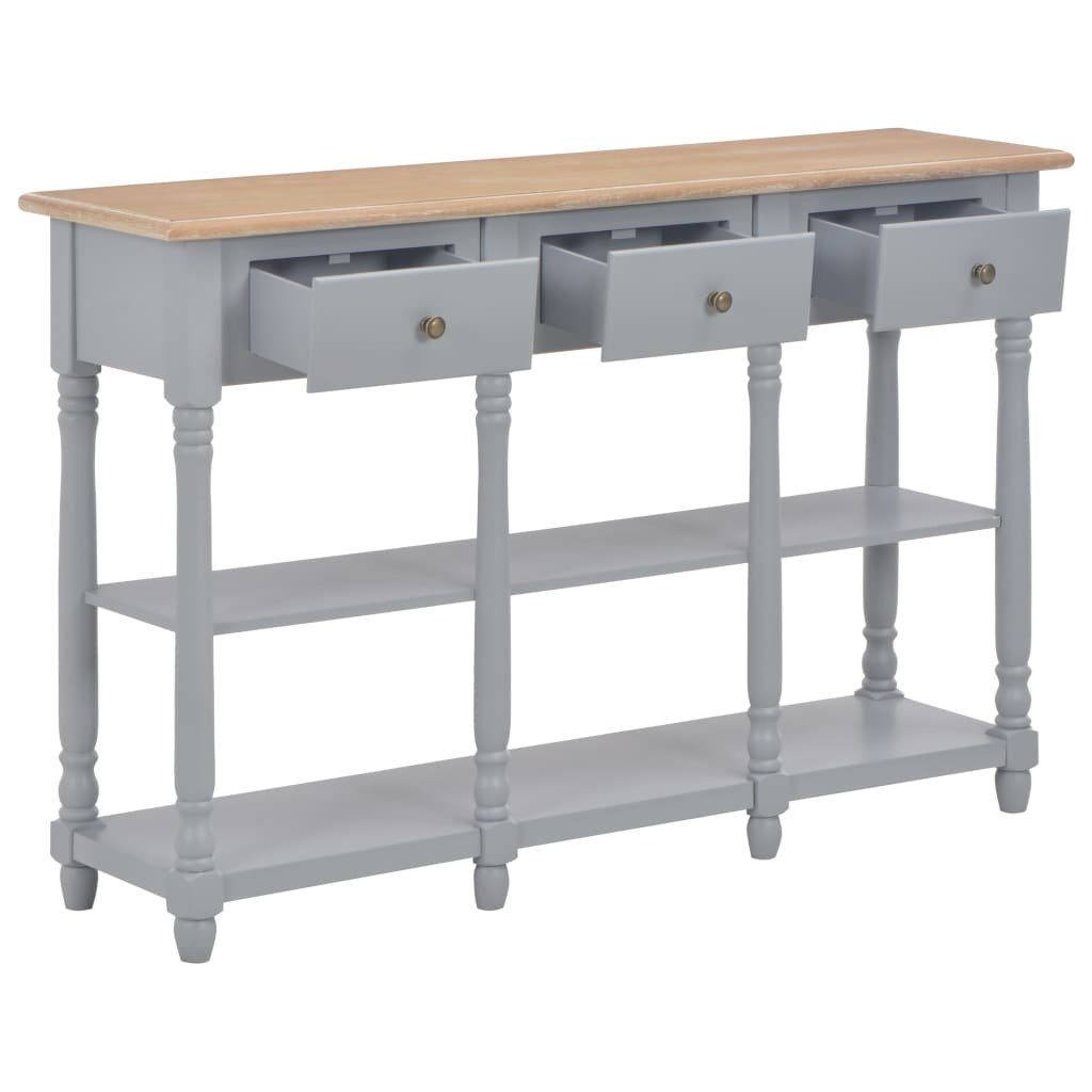 Grau cm 120x30x76 Grau vidaXL Konsolentisch Beistelltisch | (1-St) Grau MDF