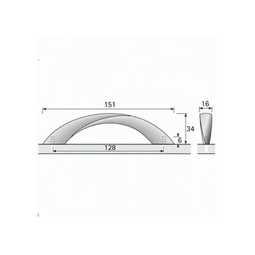 SO-TECH® Möbelgriff CORIA BA 128 mm - incl. Schrauben, Griff Schrankgriff Schubladengriff - incl. Schrauben