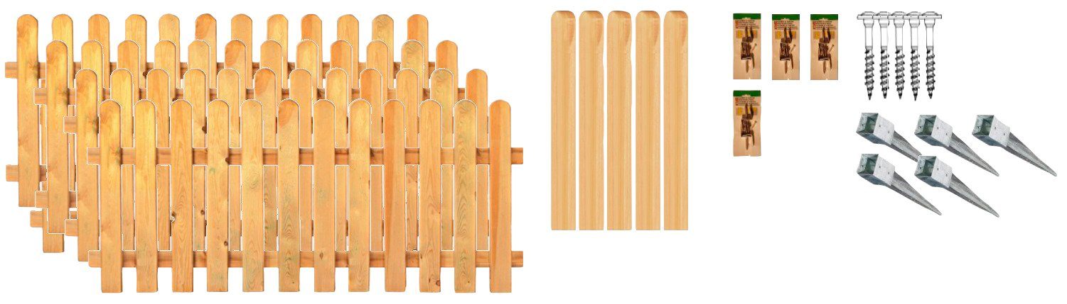 Tetzner & Jentzsch Lattenzaun Houston 2, (Set), 4 Elemente, LxH: 765x80 cm
