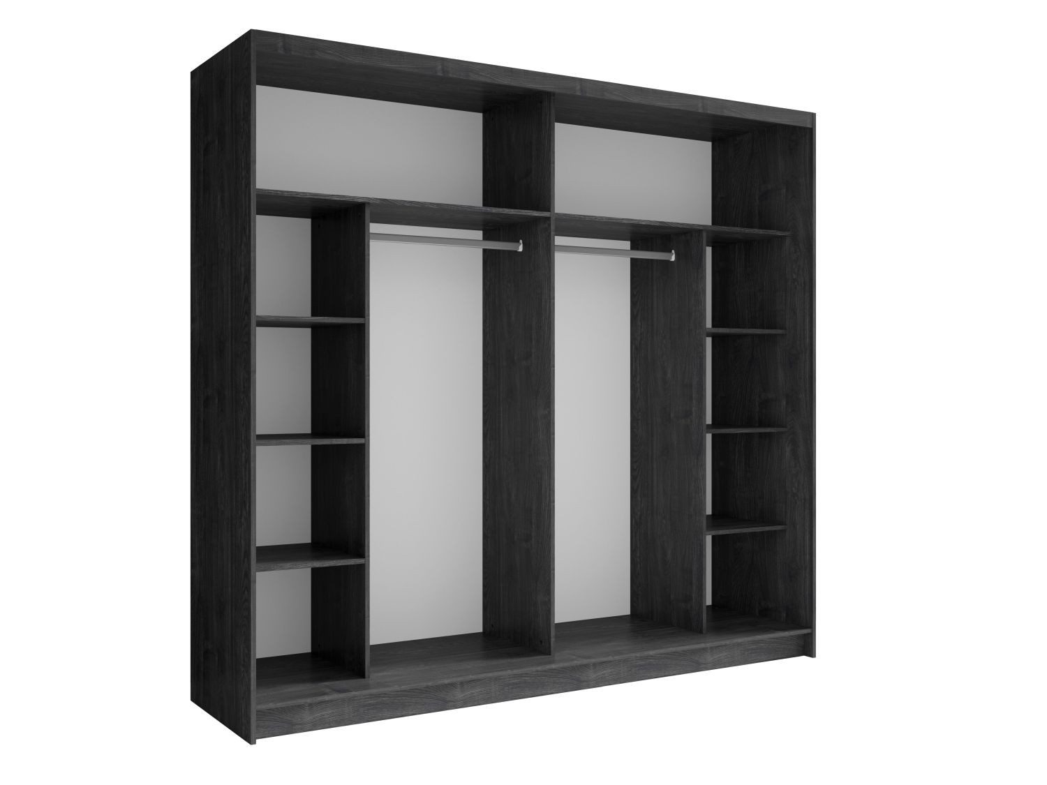 Lukas Möbel Komplettschlafzimmer Komplettschlafzimmer Togo in Anthrazit 5-teilig, Bett mit Bettkasten, Kleiderschrank mit Spiegeln, 5-teilig, Schwarz – Bild 4 von 5