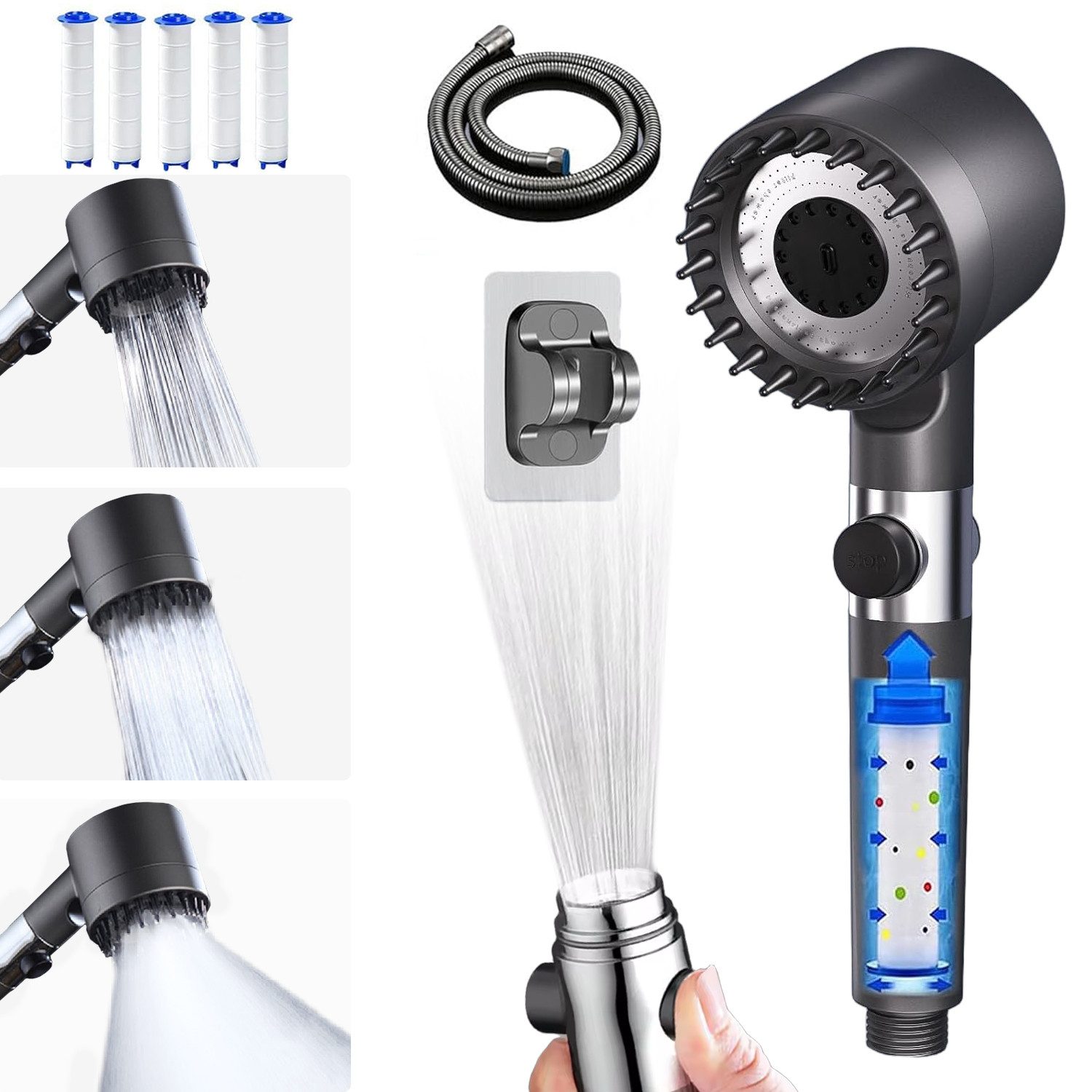 Refined Living Handbrause Duschkopf mit Filter günstig online kaufen