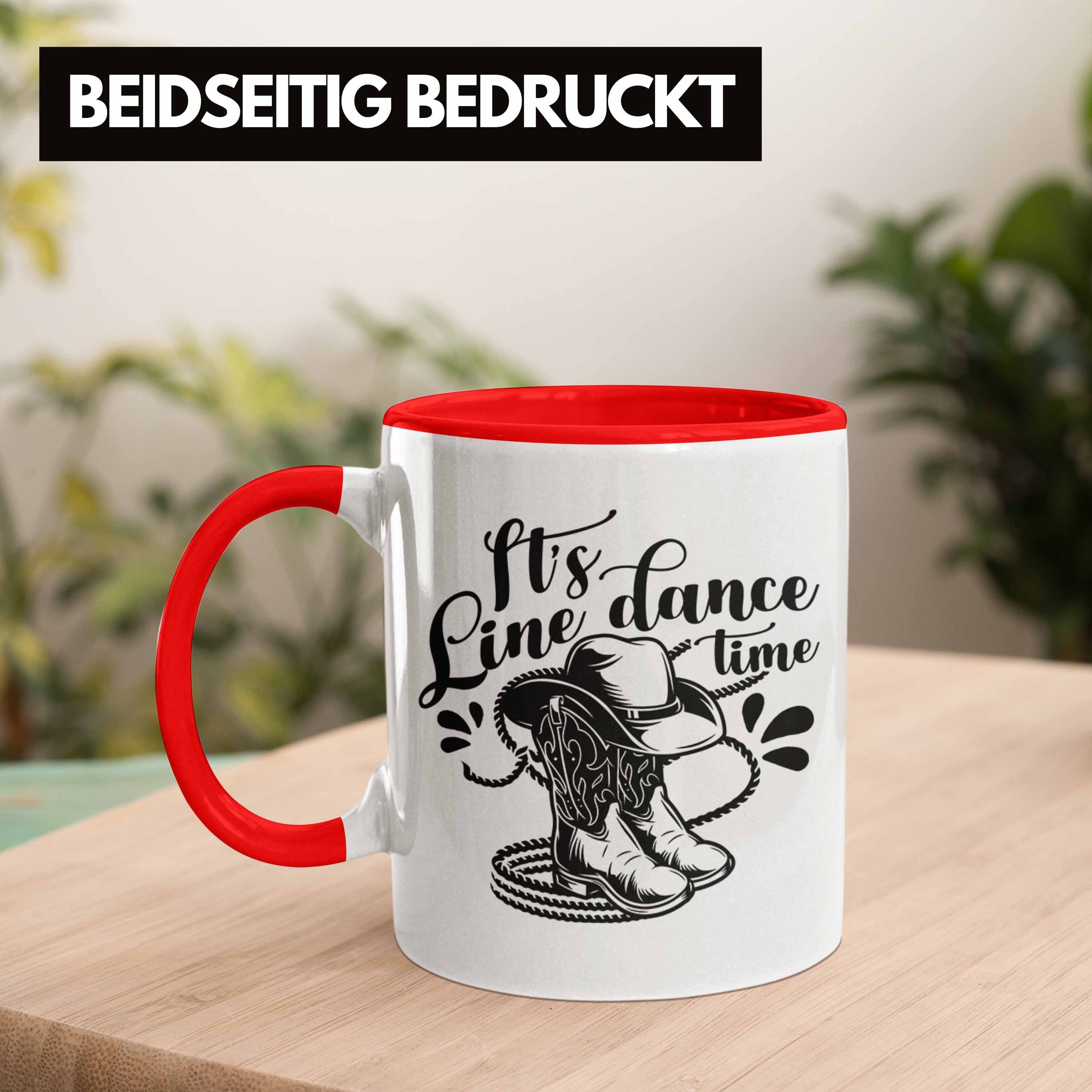 Line Line Dance Tasse Tasse Fans "It's Time" Dance Trendation Geschenk Rot Lustige