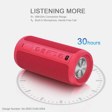 Ortizan Hi Fi Stereo Wireless Lautsprecher (Bluetooth, 24 W, IPX7 Dual-Bass 30h Akku Freisprechfunktion Licht und Musik für draußen)