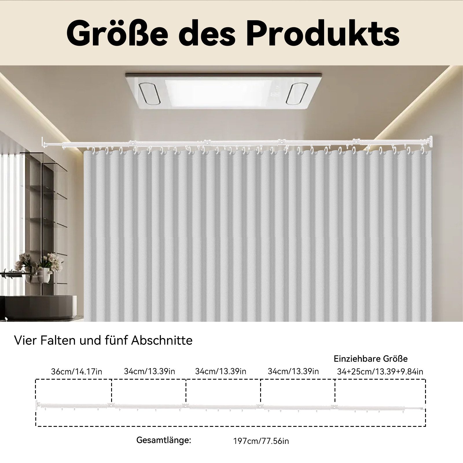 TWSOUL Duschvorhangstange Wandmontierte Duschstange faltbar mit günstig online kaufen