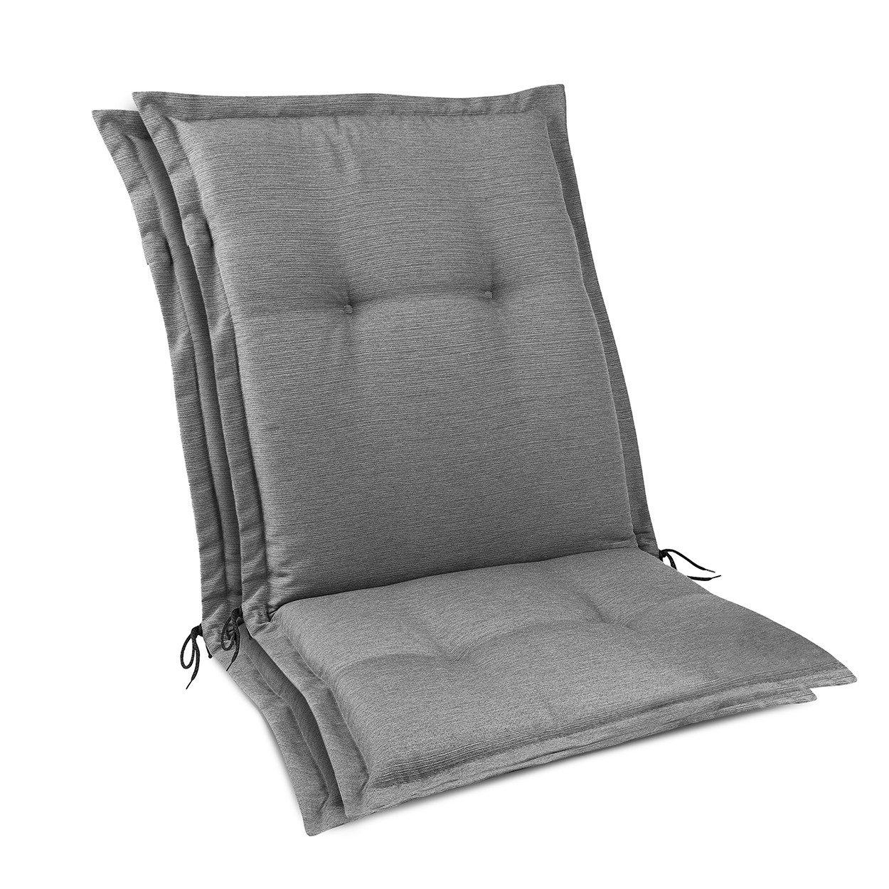 Beautissu Sitzauflage 2x Set Gartenstuhlauflage Niedriglehner HighLux 105x50x7cm Hellgrau, Auflage Niederlehner Gartenstuhl Robuster Stoff & UV-Lichtechtheit