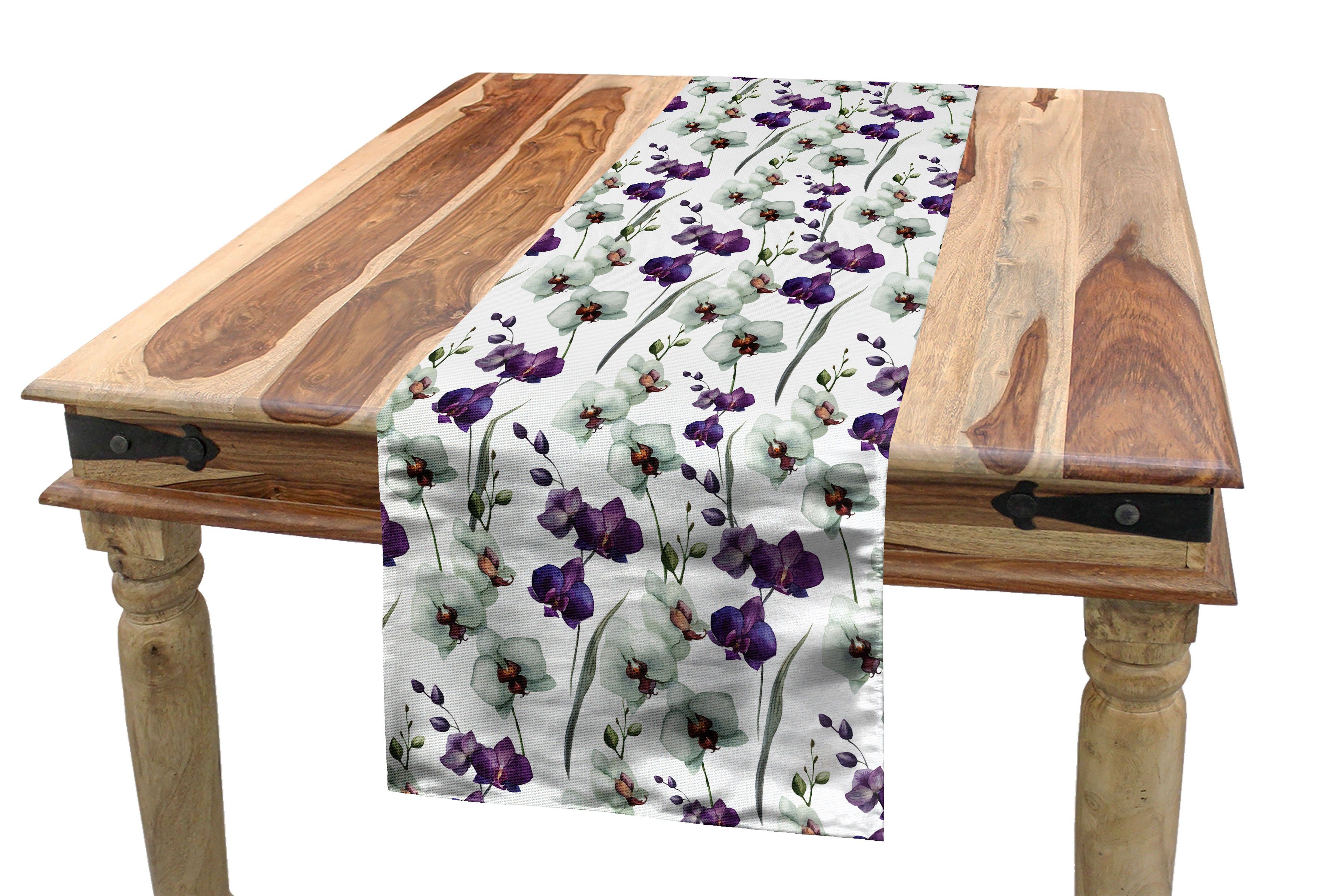 Abakuhaus Tischläufer Esszimmer Küche Rechteckiger Dekorativer Tischläufer, Blume Wild Orchid Bloom
