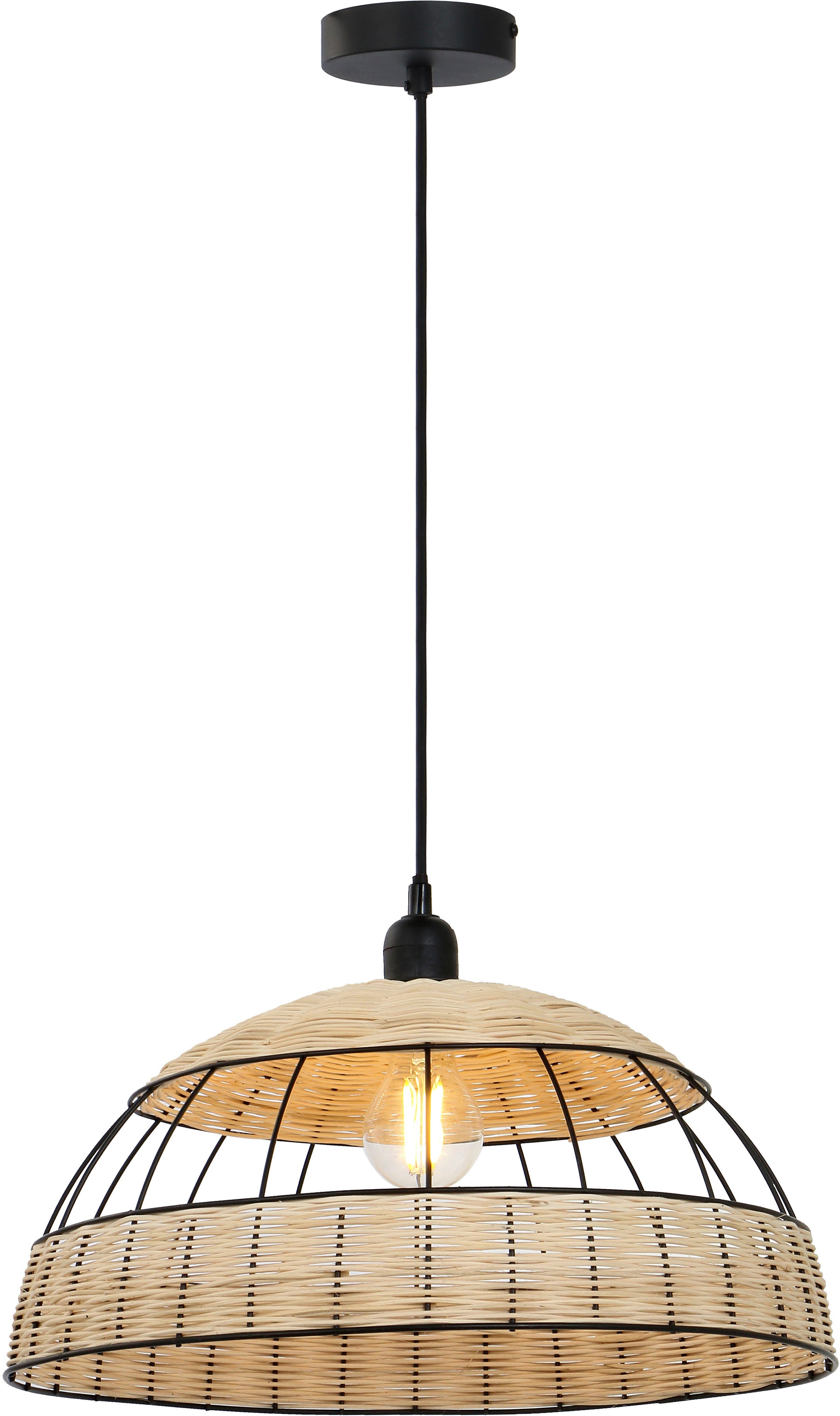 GLOBO LIGHTING Hängeleuchte STRAHLER, ohne Leuchtmittel, Hängeleuchte für Esszimmer Rattan