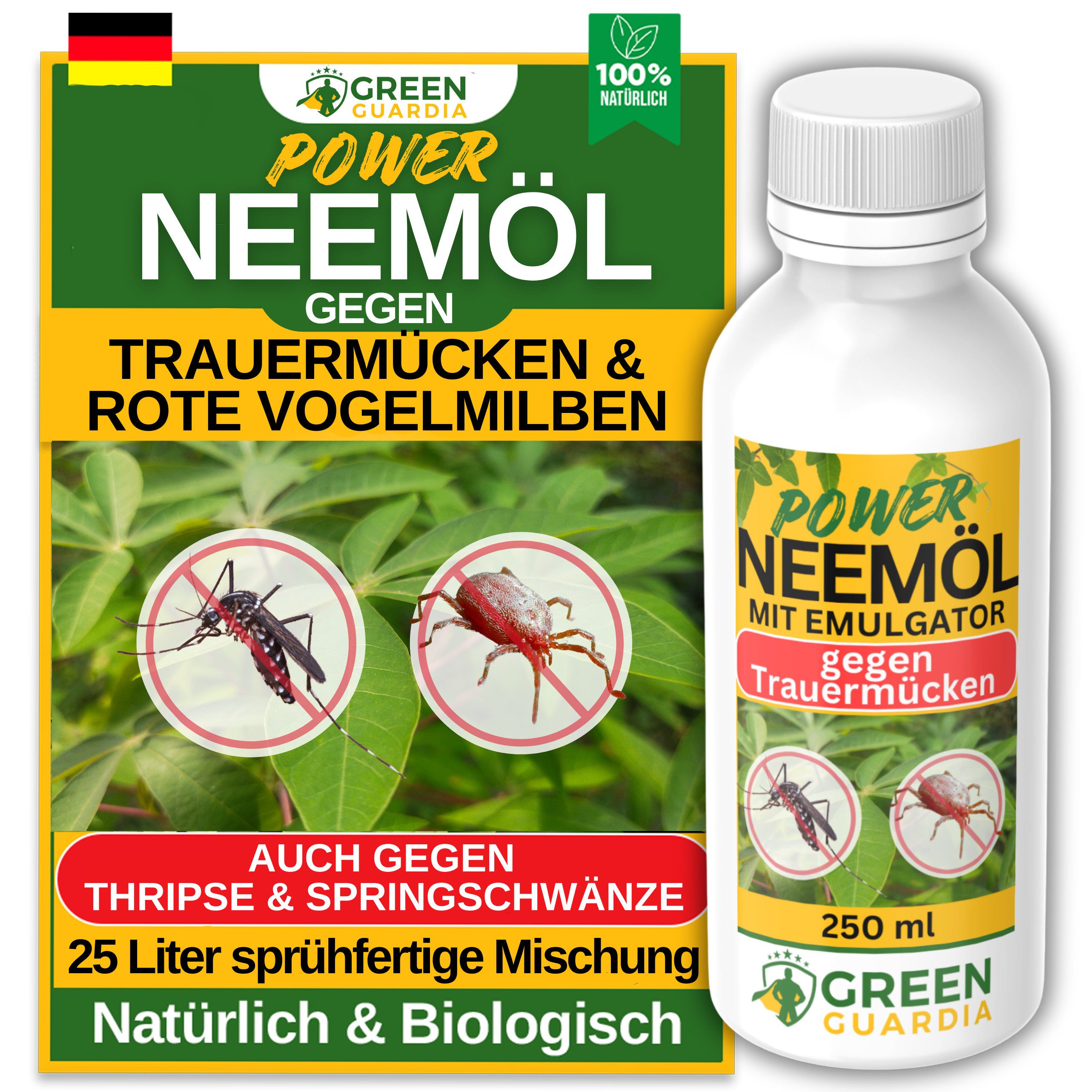 Insektenvernichter Power Neemöl gegen Trauermücken - 250ml für 25l Mischung