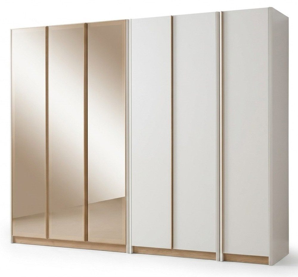 Xlmoebel Kleiderschrank Modulschrank Luxus Modern Beige Holz Kleiderschrank Spiegel Roma (1-St., 1-tlg)