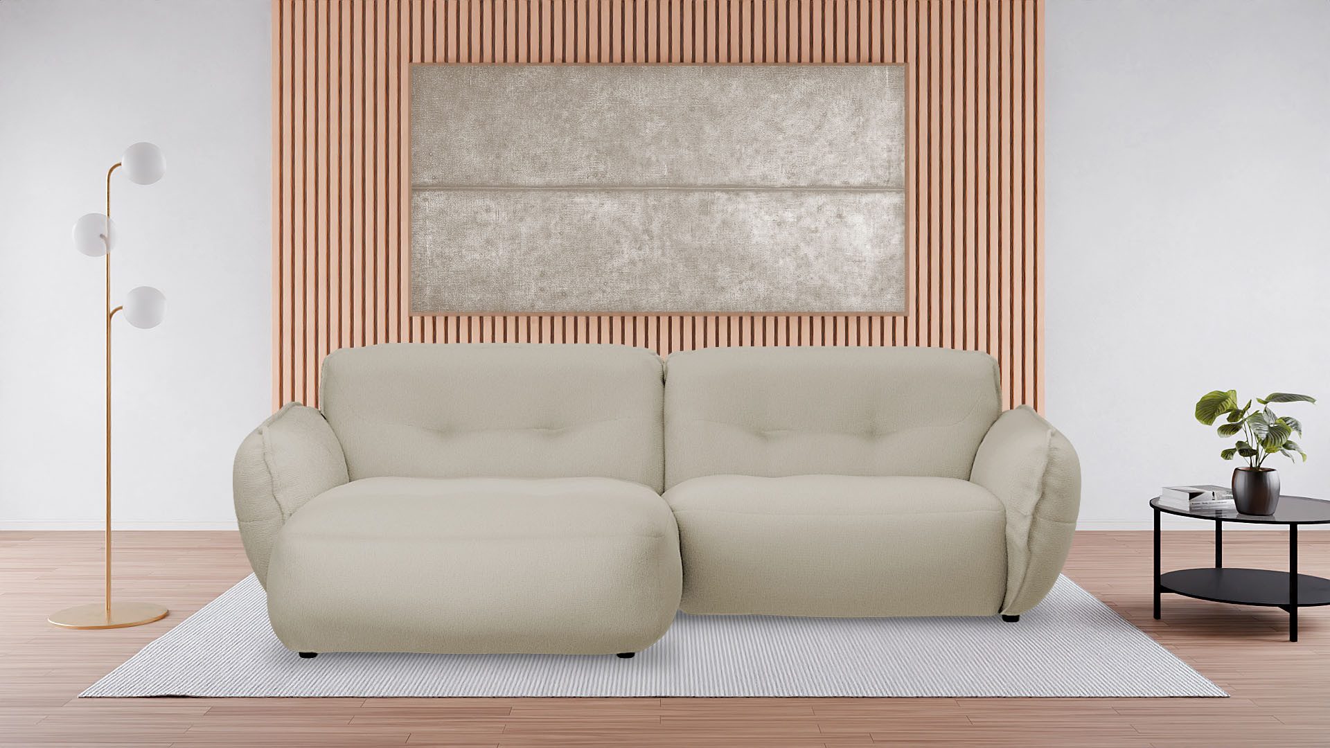 BETYPE Ecksofa Be Fluffy, Softes Sitzgefühl, moderne Kedernaht, hochwertiger Bezug
