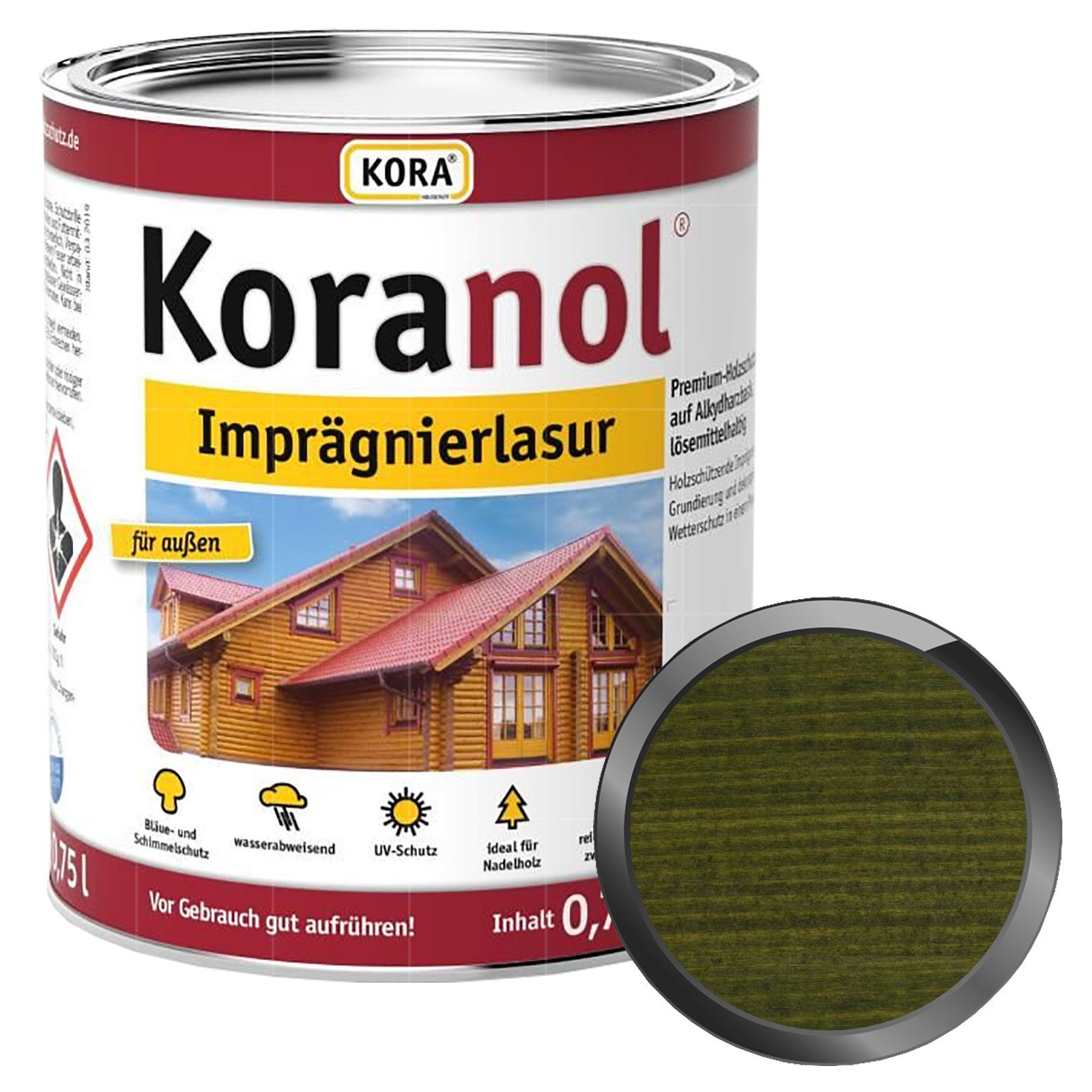 KORA Holzgrundierung KORANOL IMPRÄGNIERLASUR - 0.75 LTR