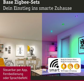 Paulmann LED Einbauleuchte Base 3x420lm 230V, LED fest integriert, Tageslichtweiß, Zigbee Basisset