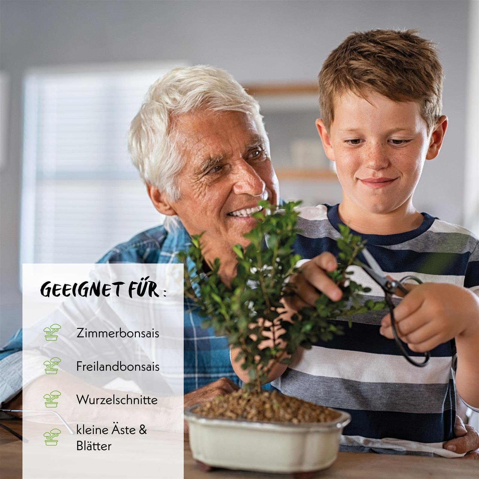 HappySeed Gartenschere Scharfe Bonsai Schere aus Stahl - Traditionelles Bonsai Werkzeug