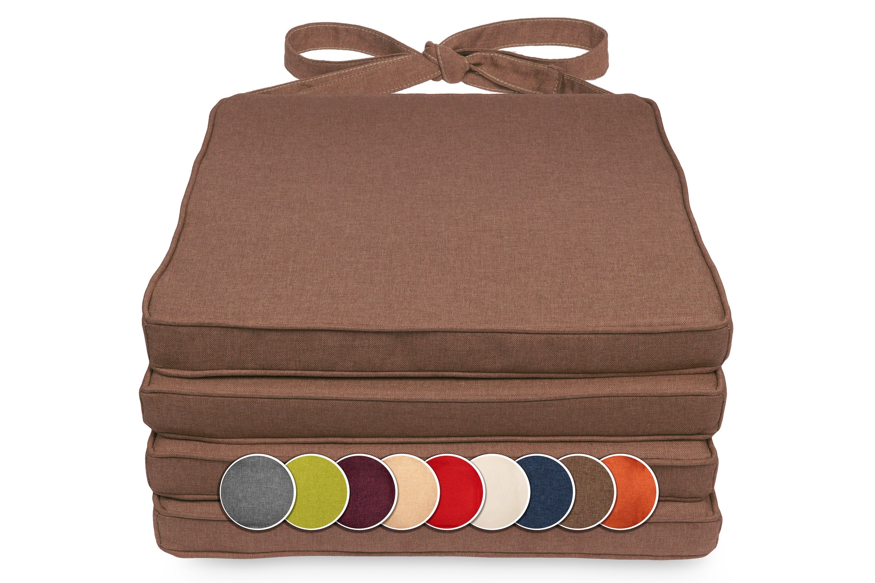 sunnypillow Stuhlkissen 4er Set Stuhlkissen 40 x 45 x 5cm