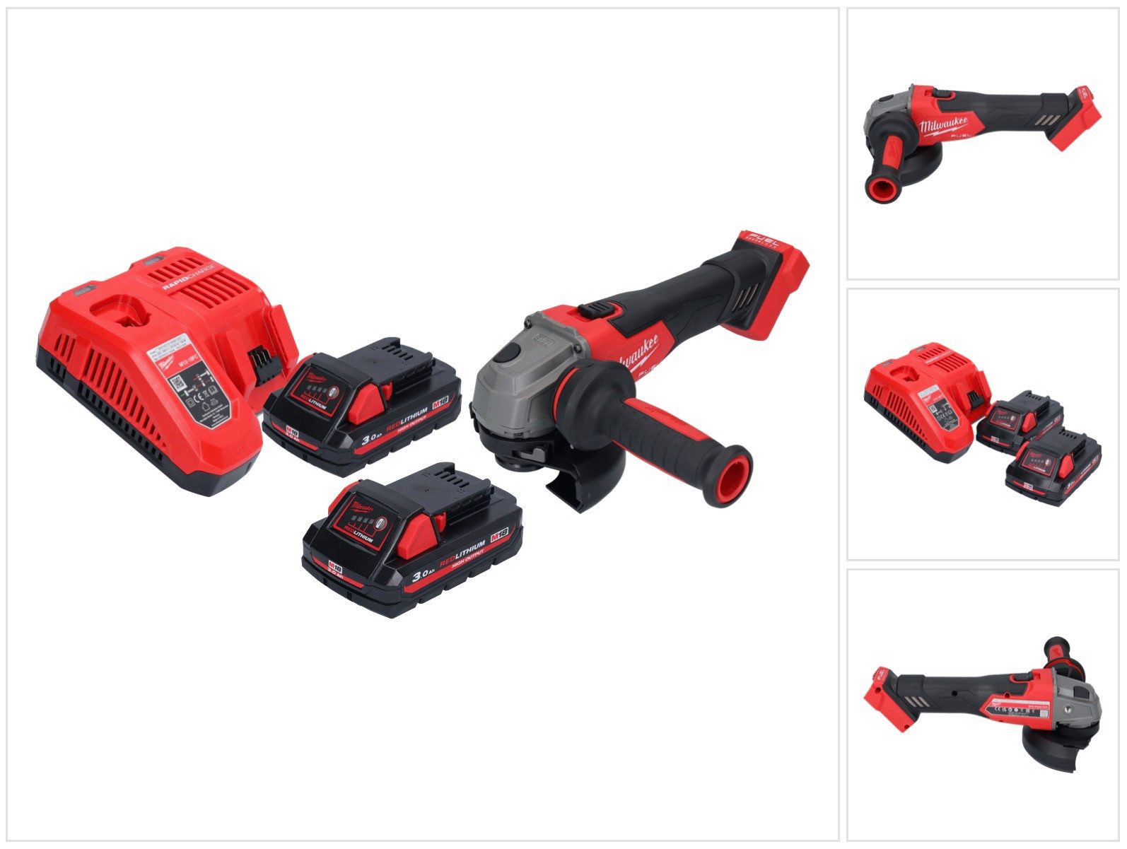Milwaukee Akku-Winkelschleifer M18 FSAG125X-302 Akku Winkelschleifer 18 V 125 mm Brushless + 2x Akku