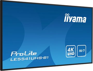 Iiyama LE5541UHS-B1 139,7cm 55Zoll 3840x2160 4K UHD IPS Panel 1percent Haze TFT-Monitor (3840 x 2160 px, 4K Ultra HD, 8 ms Reaktionszeit, IPS, Lautsprecher, HDCP)