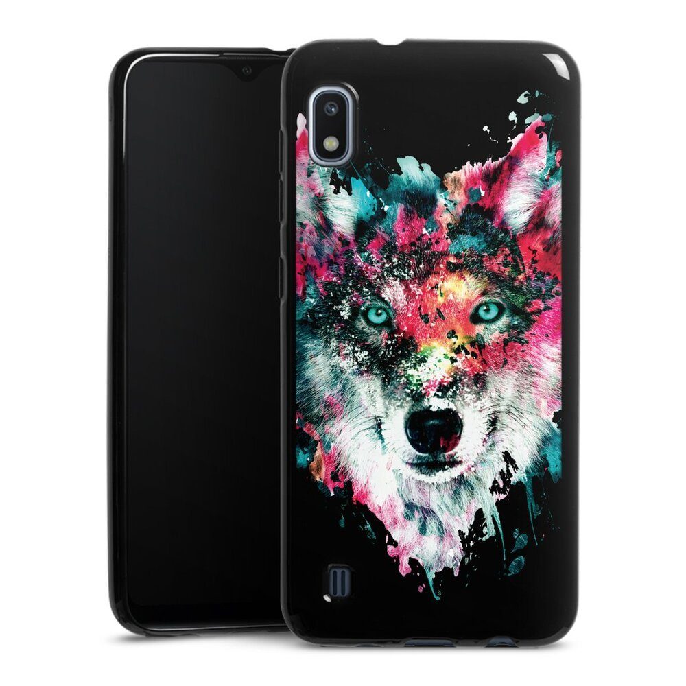 DeinDesign Handyhülle »Riza Peker Wolf bunt Wolve ohne Hintergrund«, Samsung  Galaxy A10 Silikon Hülle Bumper Case Handy Schutzhülle
