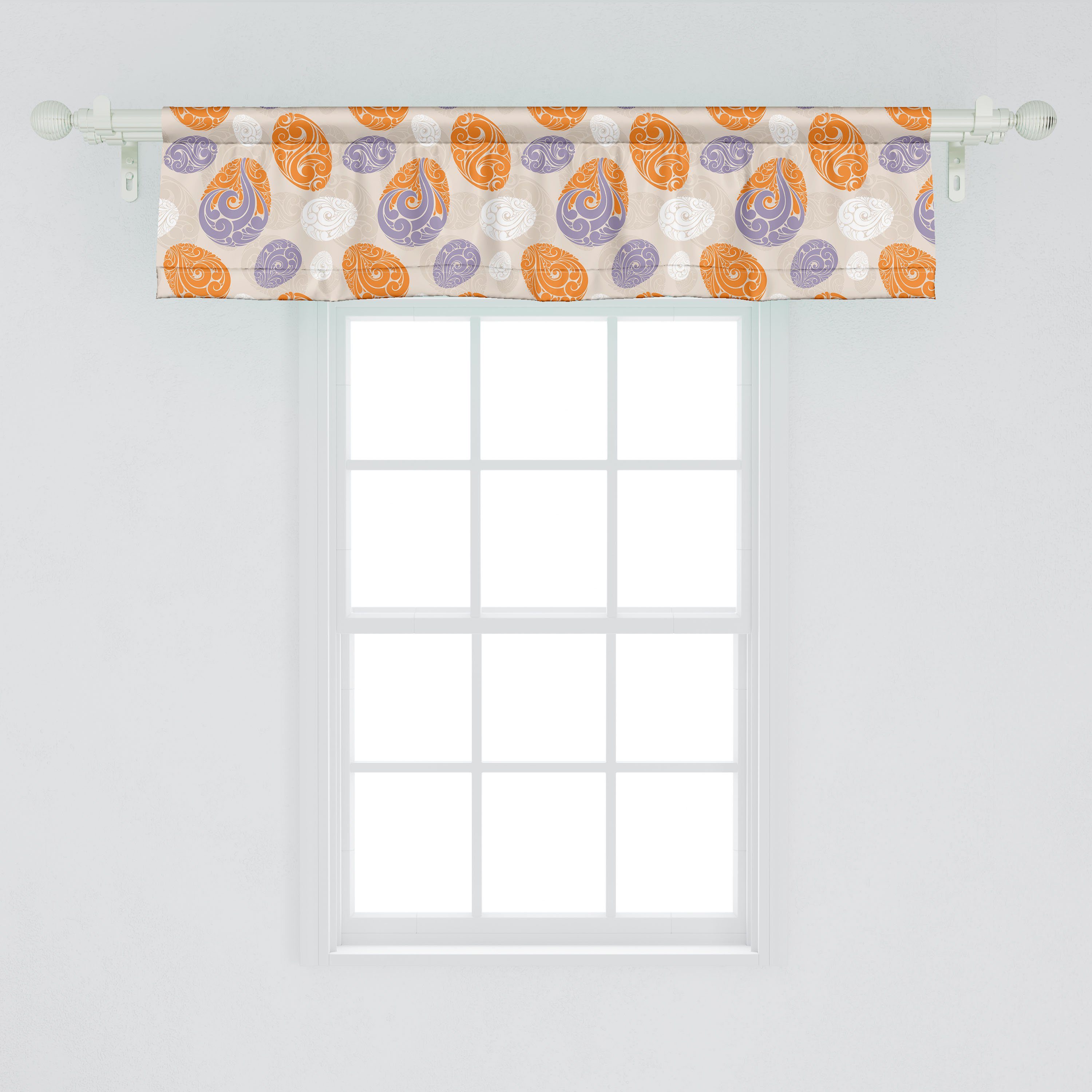 Microfaser, Scheibengardine Schlafzimmer Dekor Abakuhaus, mit Aufwändige Abstrakt Vorhang für Stangentasche, Volant Küche Frühlingsmotive