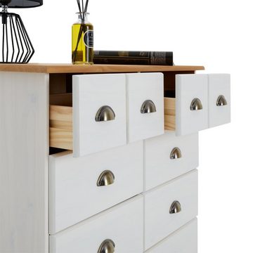 IDIMEX Kommode COLMAR, Schubladenschrank Kommode Apothekerschrank Sideboard, 8 Schubladen wei