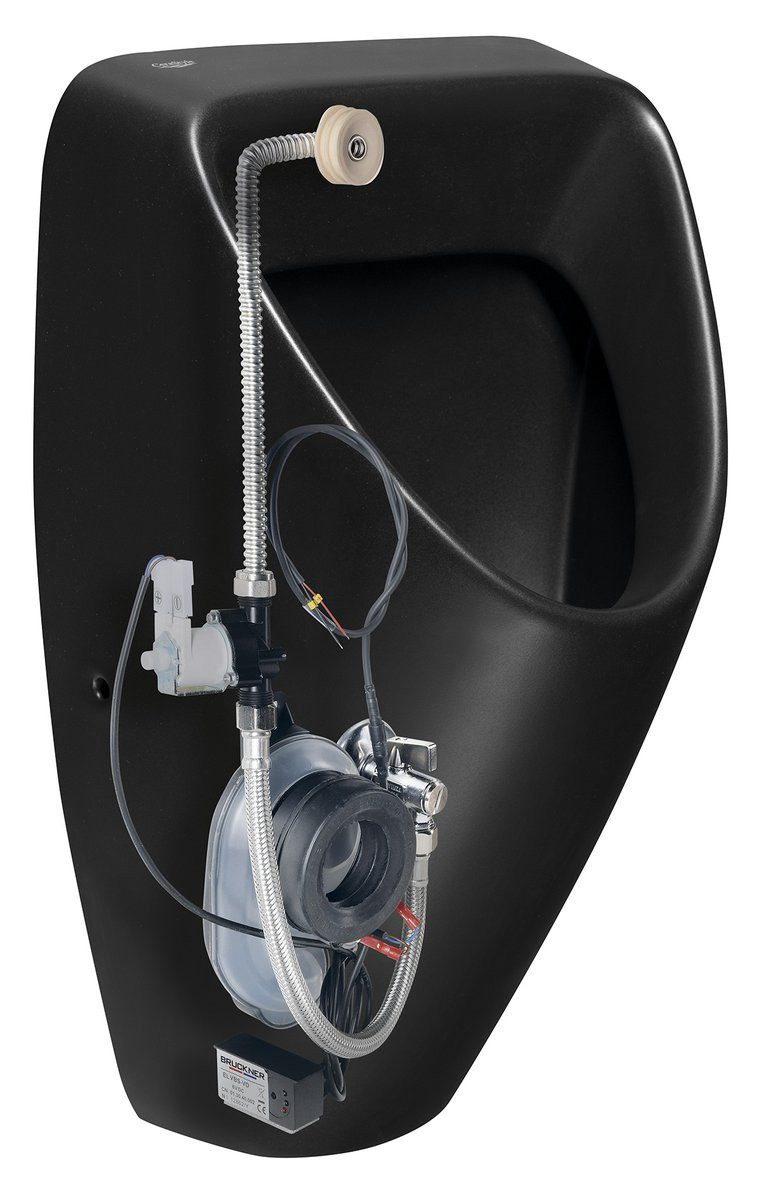 Bruckner Urinal SCHWARN Selbstspülendes Urinal 6V DC, verdeckter Wasseranschluss, Keramik, Bruckner-201-722-6-SET